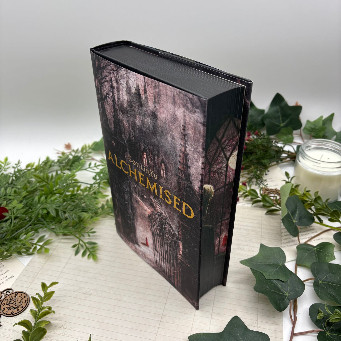 Fantasy book Alchemised with hand-airbrushed top and bottom edges
