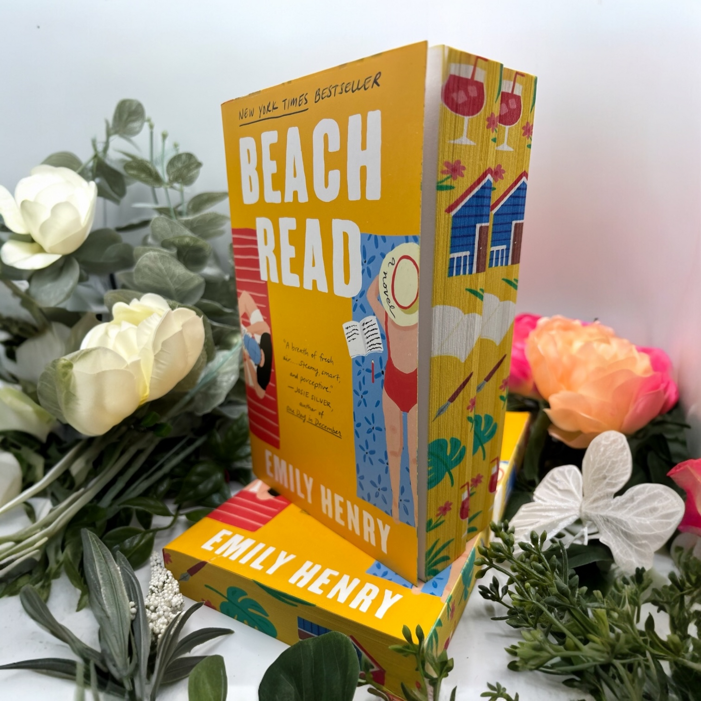 Beach Read by Emily Henry special edition paperback with custom designed edges front view