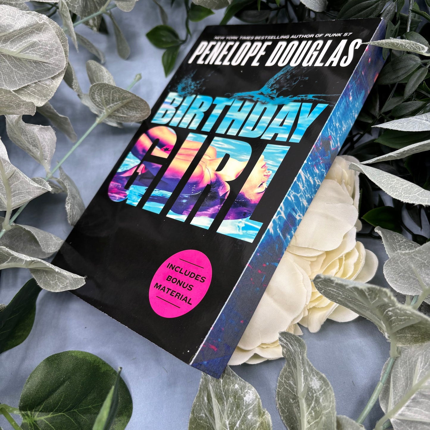 Birthday Girl by Penelope Douglas special edition paperback with custom designed edges side view