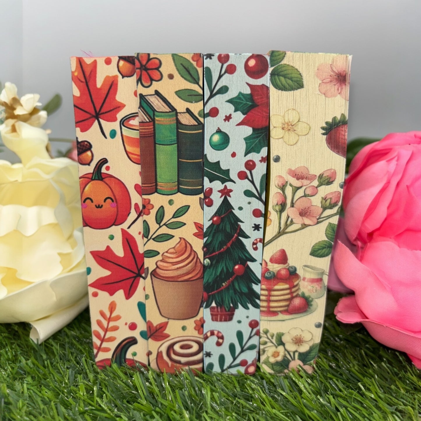 Dream Harbor special edition paperback set with stenciled edges by Laurie Gilmore includes The Pumpkin Spice Cafe, The Cinnamon Bun Book Store, The Christmas Tree Farm, The Strawberry Patch Pancake House