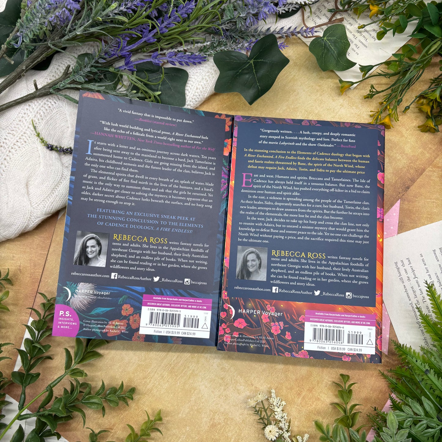 Elements of Cadence duology by Rebecca Ross special edition paperback set with custom edges back cover