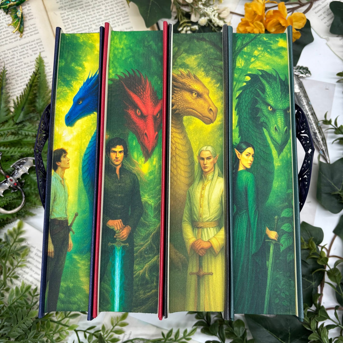 Handmade special edition of Eragon with printed book edge design
