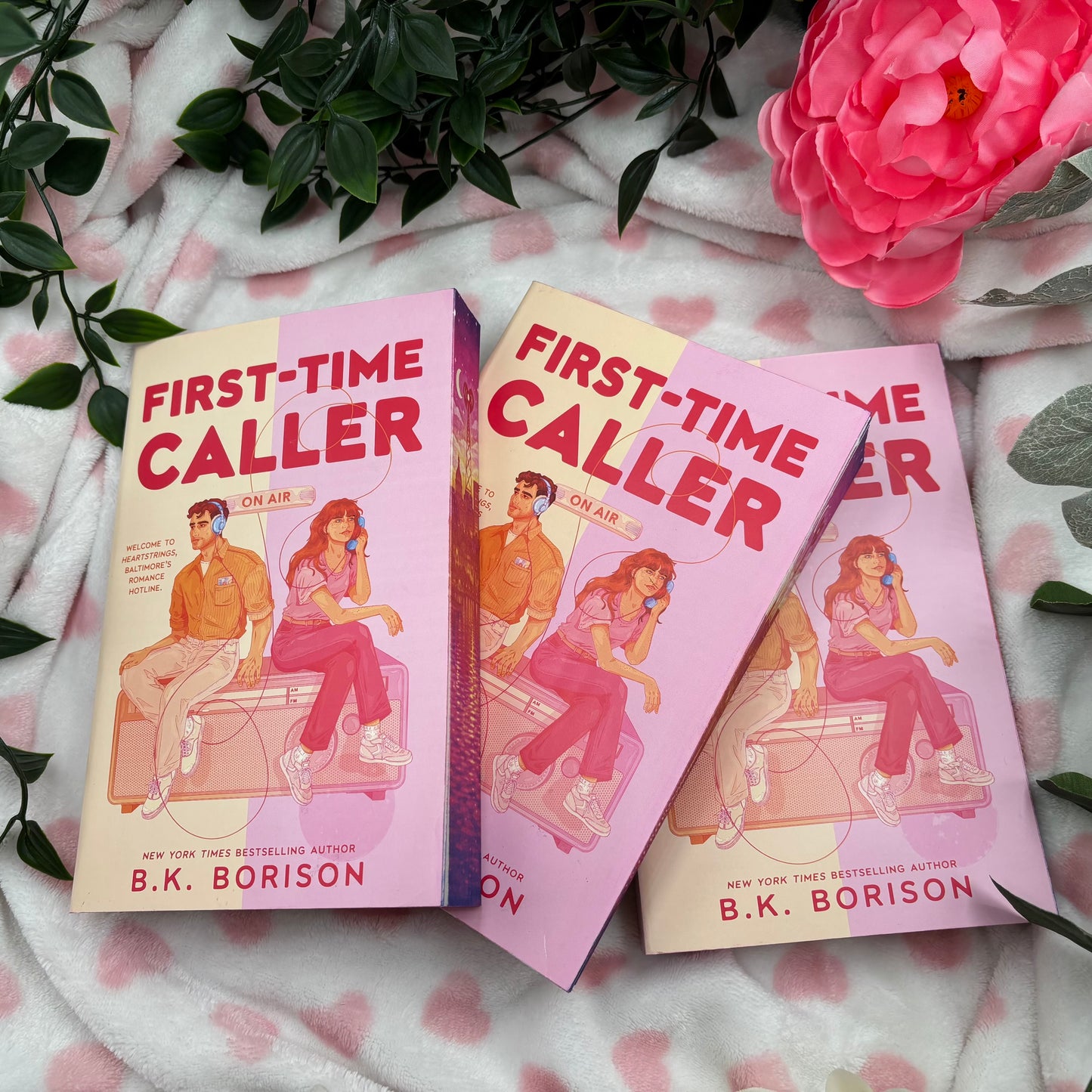 First Time Caller by B.K. Borison special edition paperback with custom sprayed edges