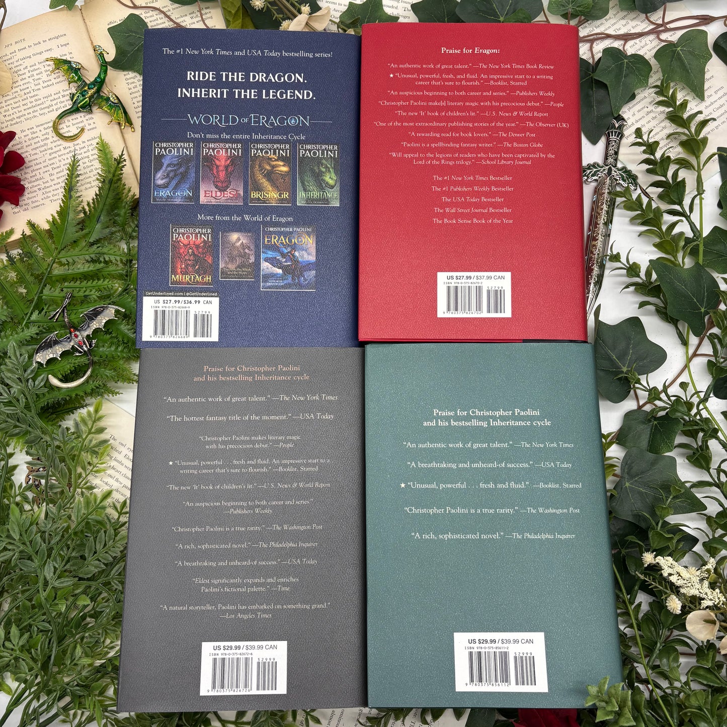 Handmade special edition of Eragon with printed book edge design