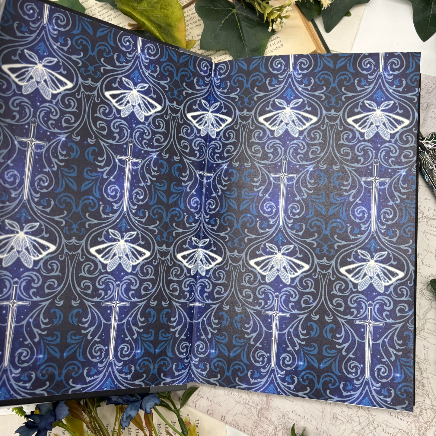 The Knight and the Moth special edition hardcover with printed edges endpapers