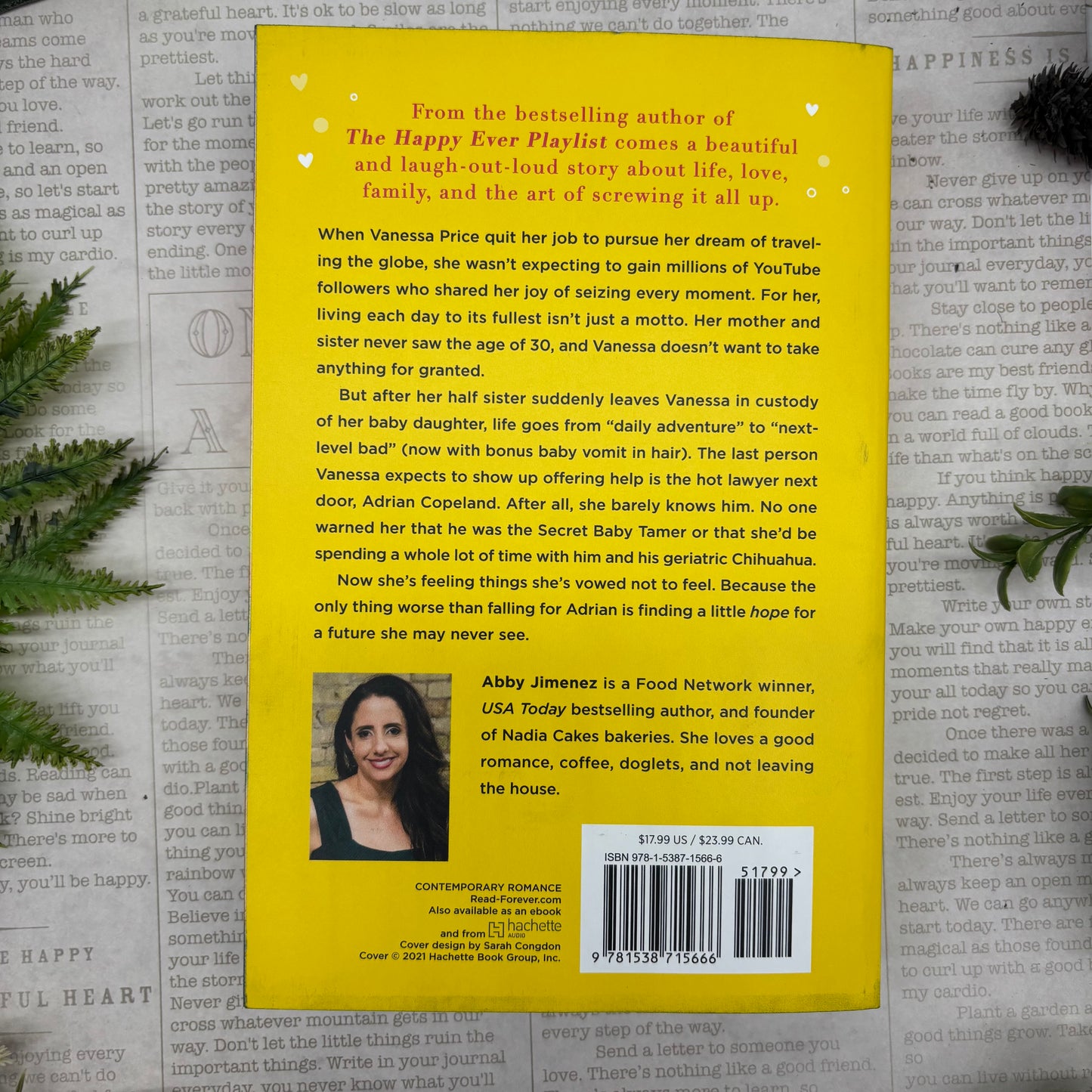 back view of Life’s Too Short paperback showing custom sprayed edges special edition