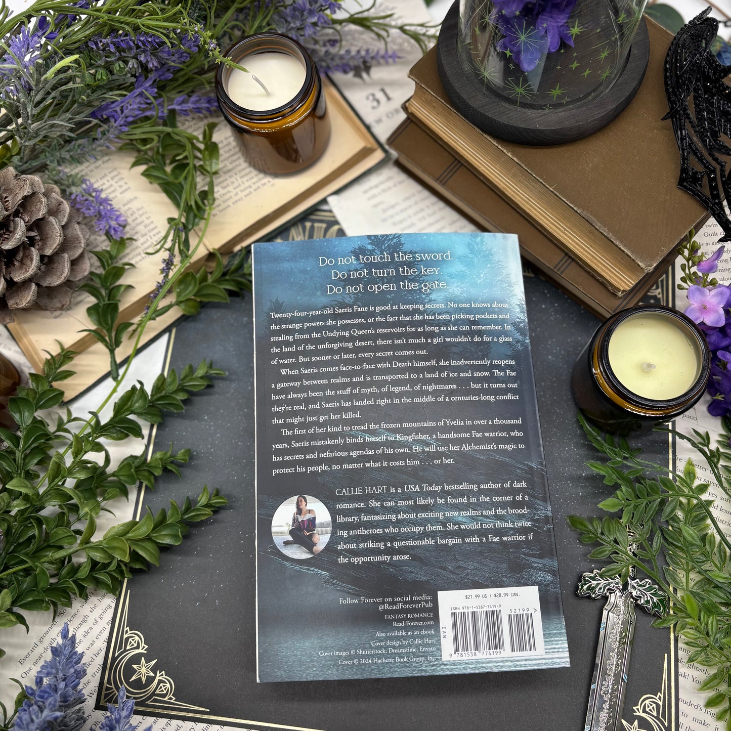 Back cover of Quicksilver special edition paperback by Callie Hart with printed edges