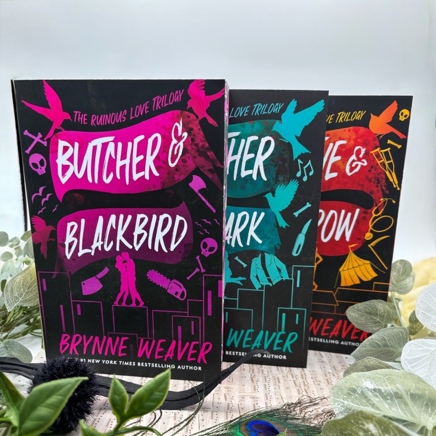 Ruinous Love Trilogy by Brynne Weaver special edition paperback book with custom edges