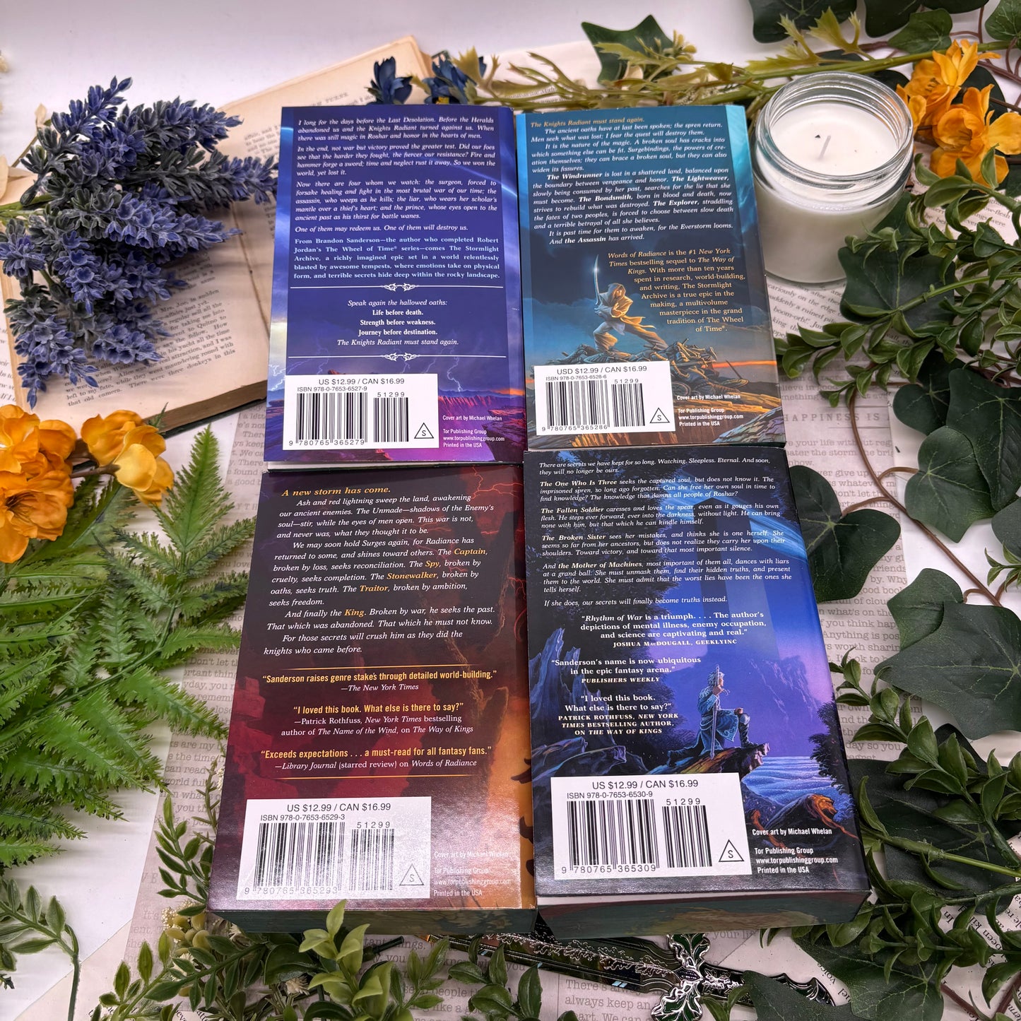 Stormlight Archive special edition paperback books with custom printed edges