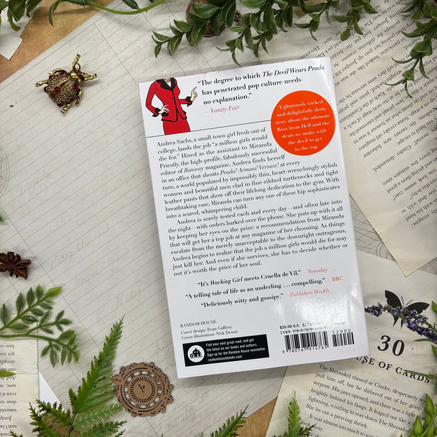 The Devil Wears Prada by Lauren Weisberger special edition paperback with custom designed edges back cover view