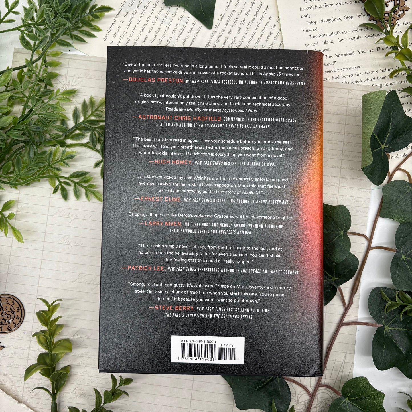 Handmade special edition of The Martian by Bibliapolis Books with intricate custom edge art