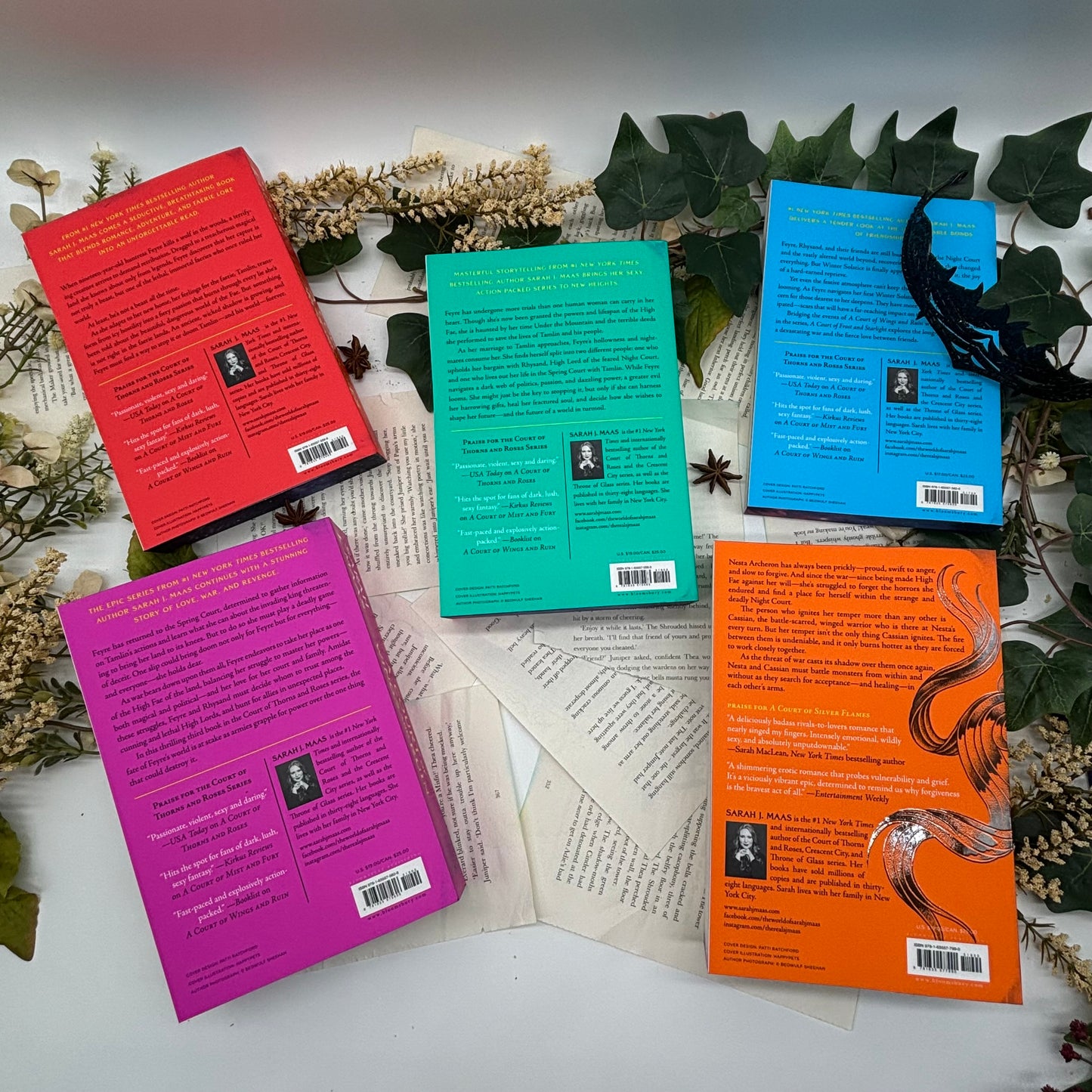 Velaris Edition of A Court of Thorns and Roses box set arranged with original cover design and new custom edges