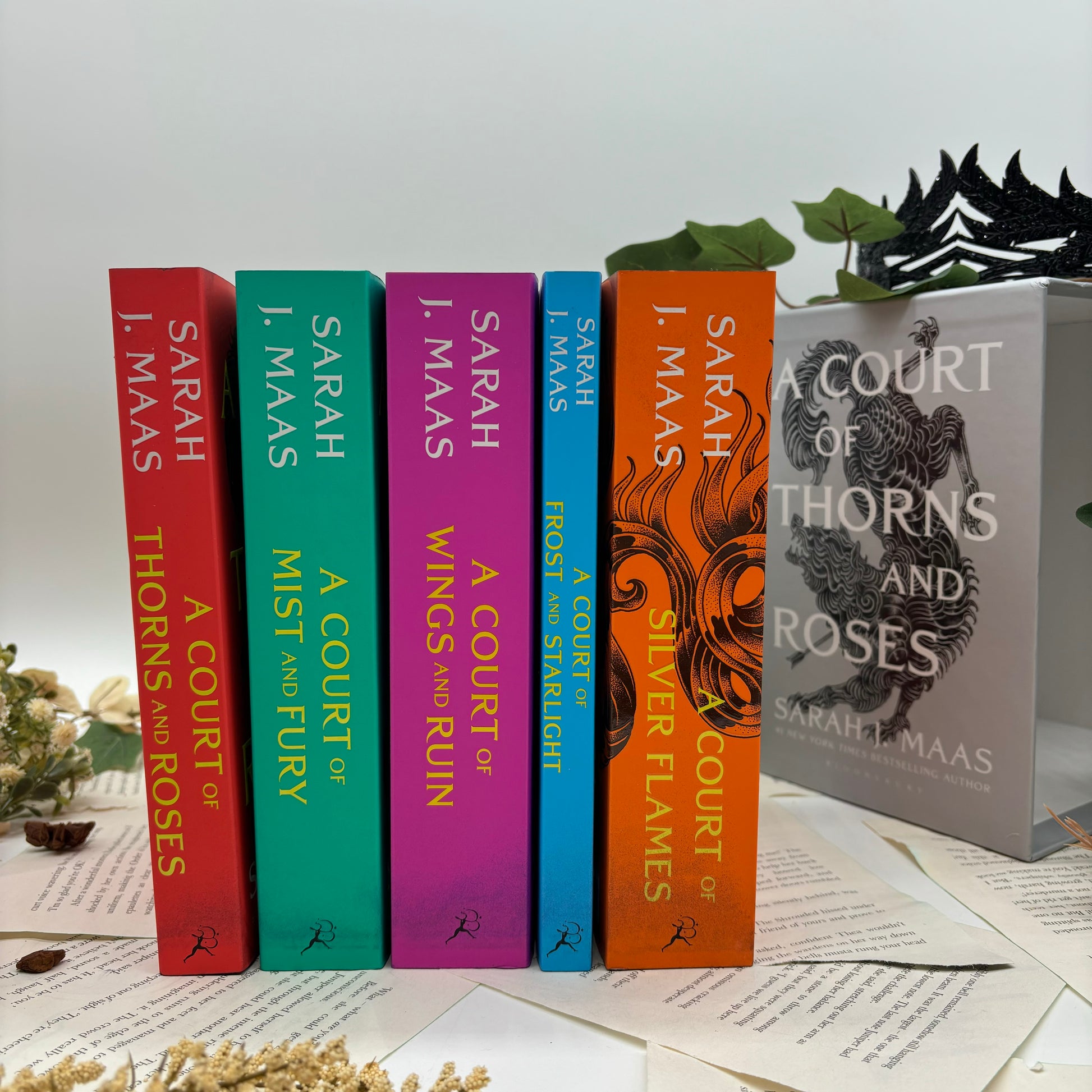 Sarah J. Maas fantasy book stack