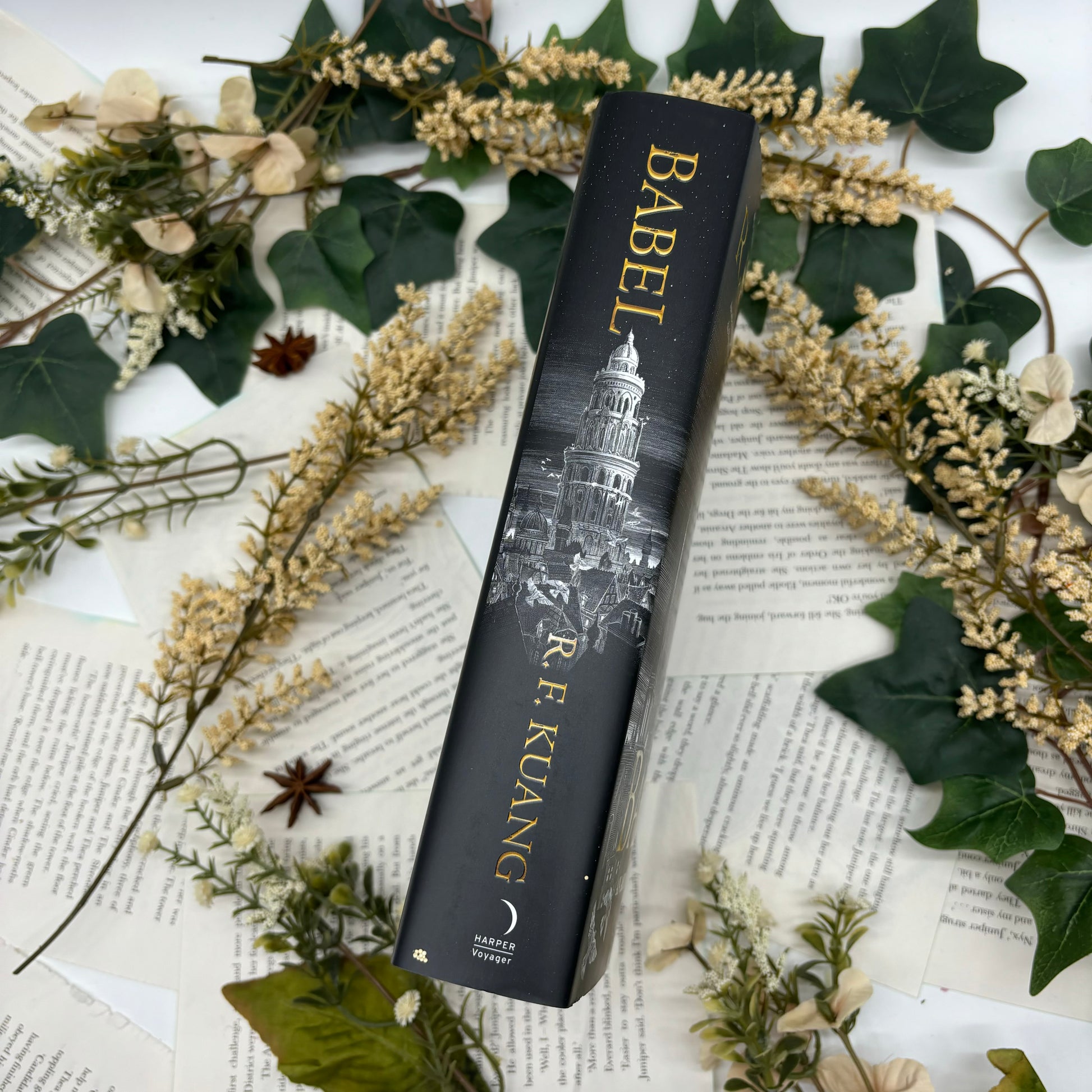 Babel by R. F. Kuang special edition hardcover with custom designed edges spine view
