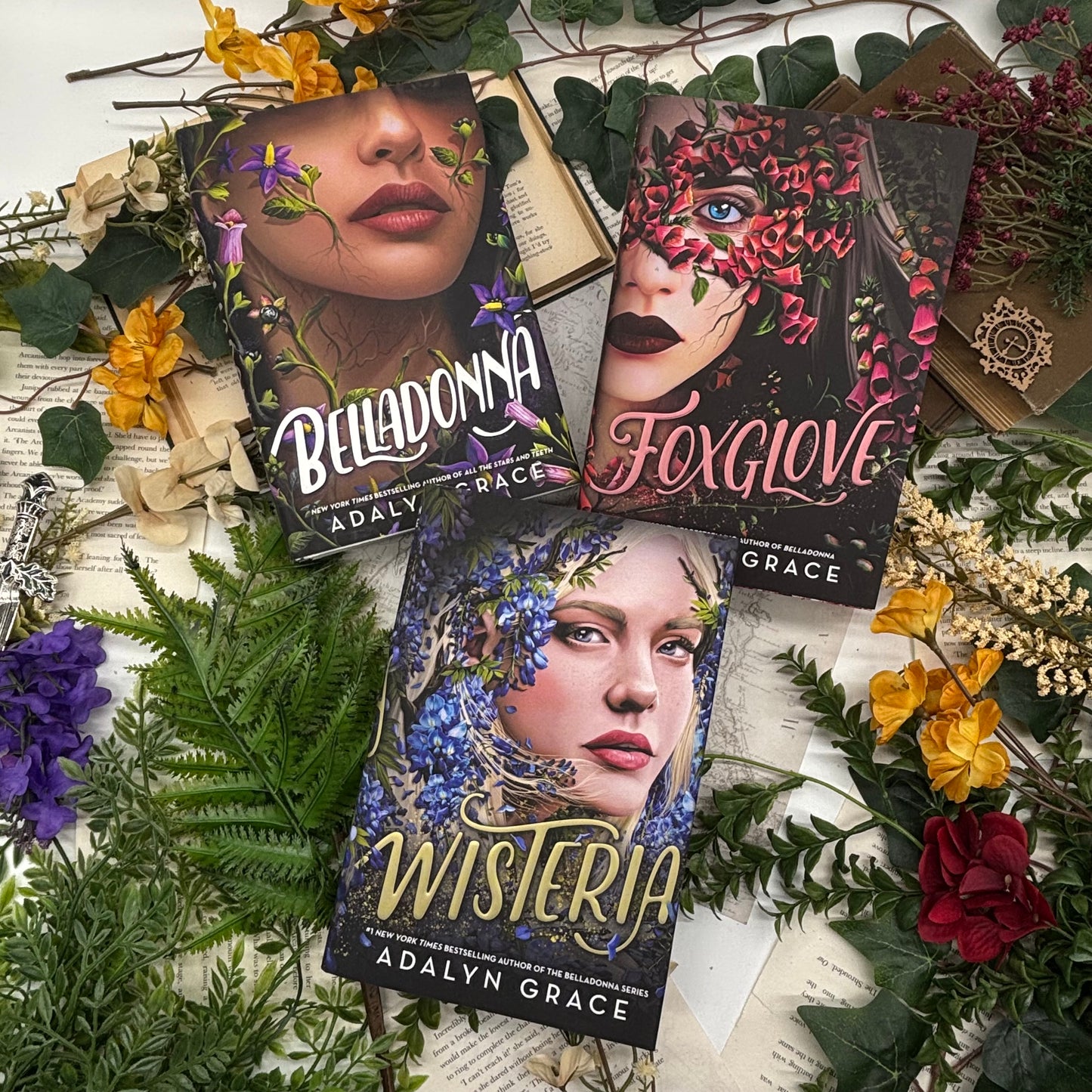 Flatlay of Belladonna special edition set covers