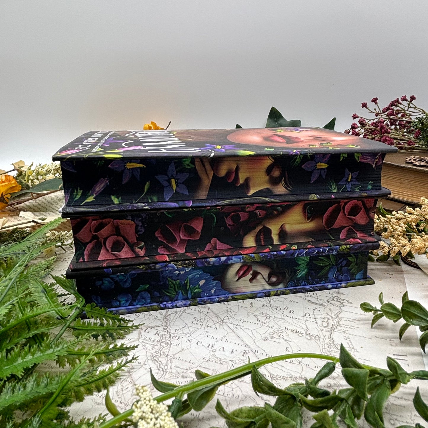 Special edition Belladonna book set with sprayed edges by Bibliapolis Books sideview