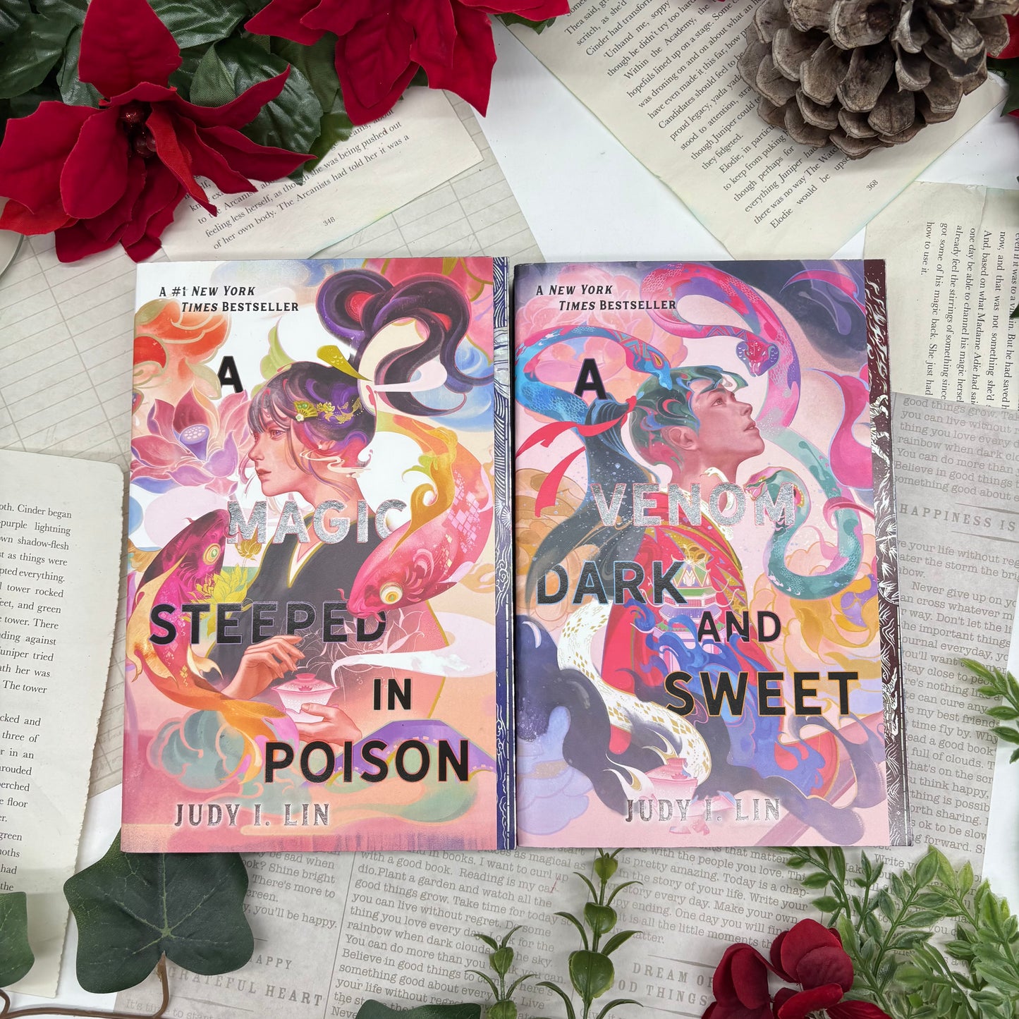 Book of Tea duology by Judy I. Lin special edition paperback set with custom edges covers 