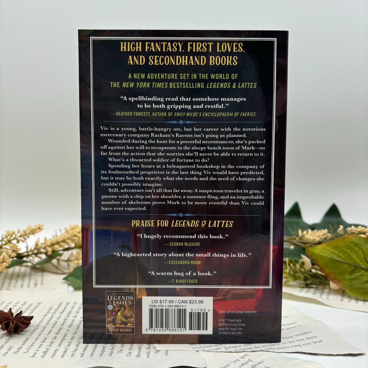 Special edition of Bookshops and Bonedust by Travis Baldree with custom printed edges