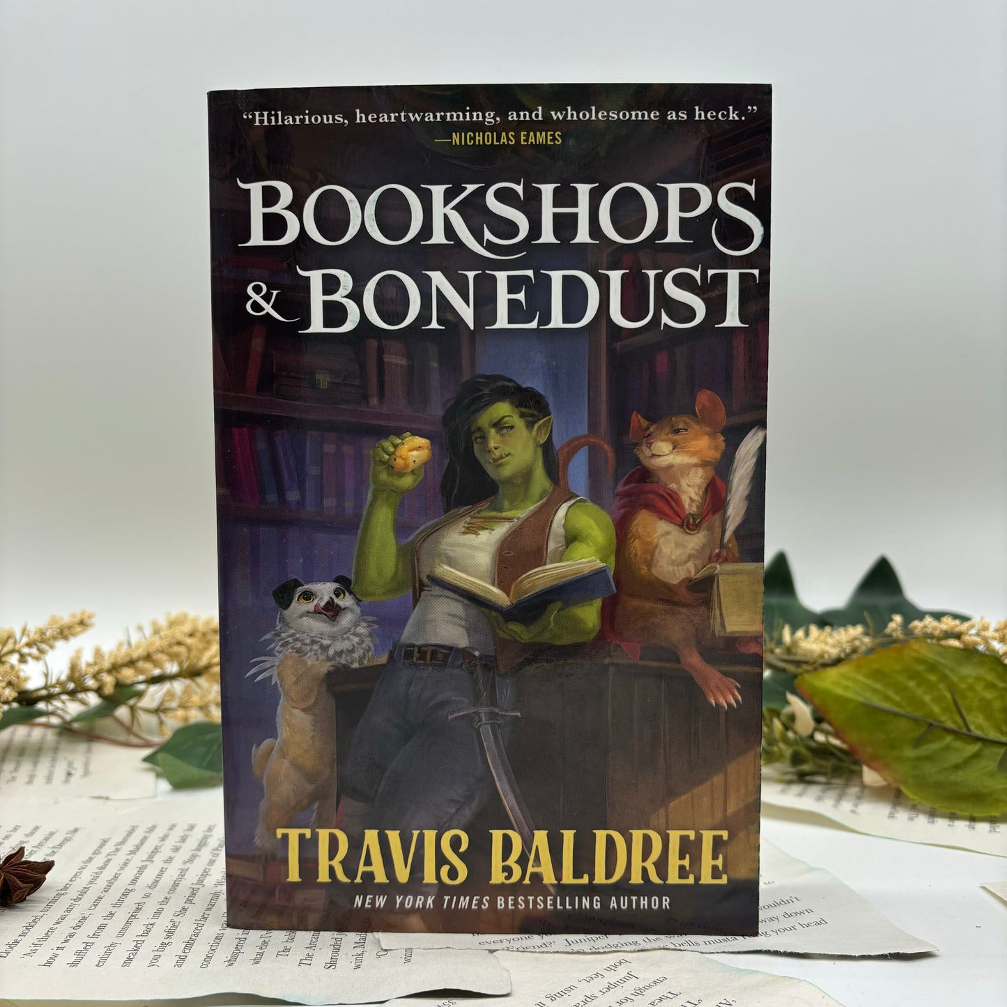 Special edition of Bookshops and Bonedust by Travis Baldree with custom printed edges