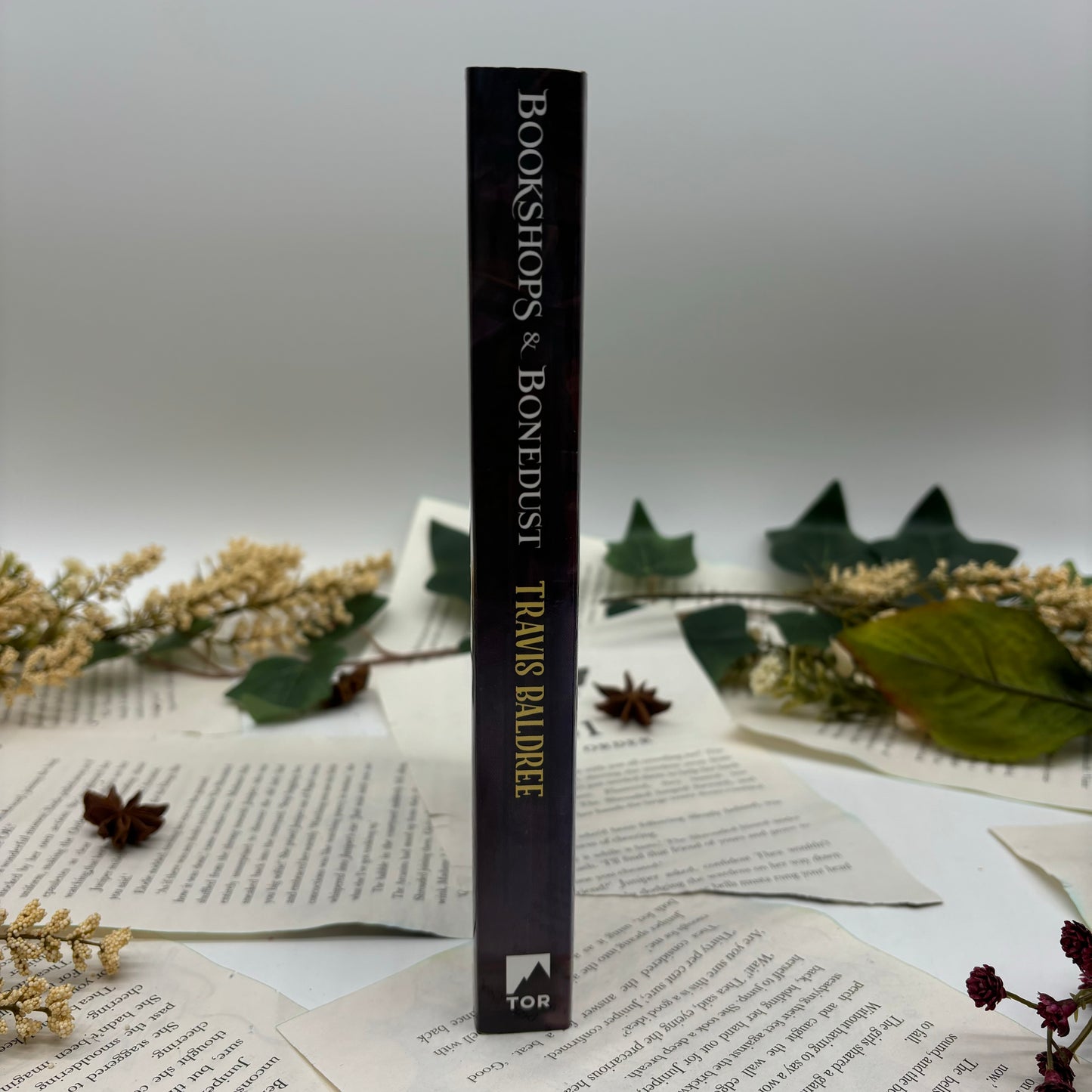 Special edition of Bookshops and Bonedust by Travis Baldree with custom printed edges