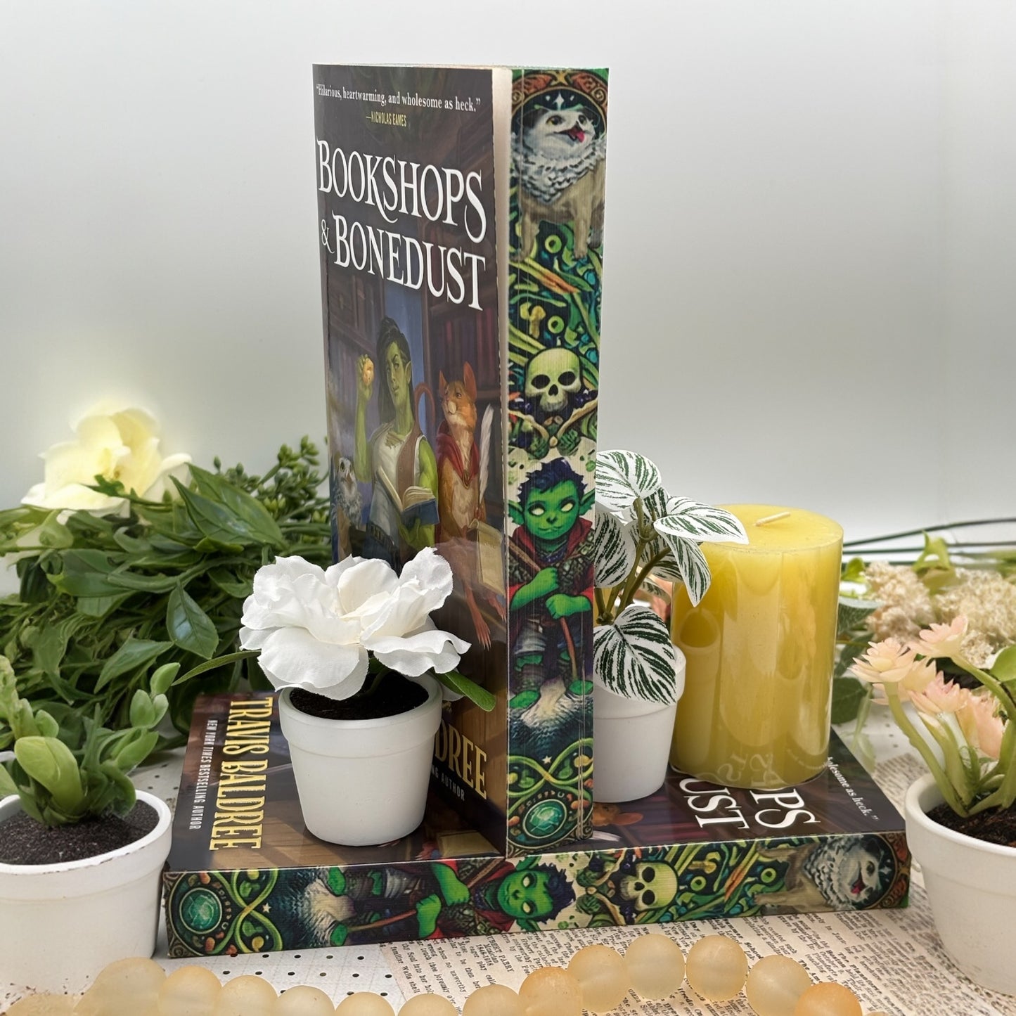 Special edition of Bookshops and Bonedust by Travis Baldree with custom printed edges