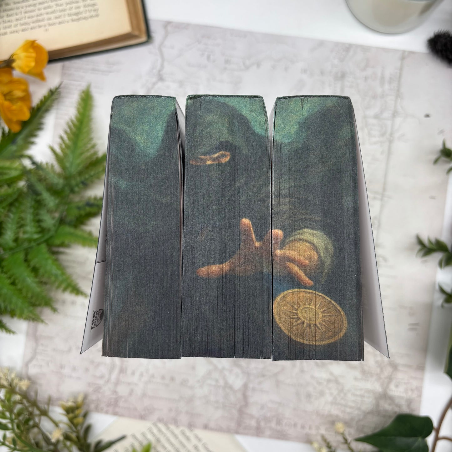 Handmade Mistborn book with fantasy edge design