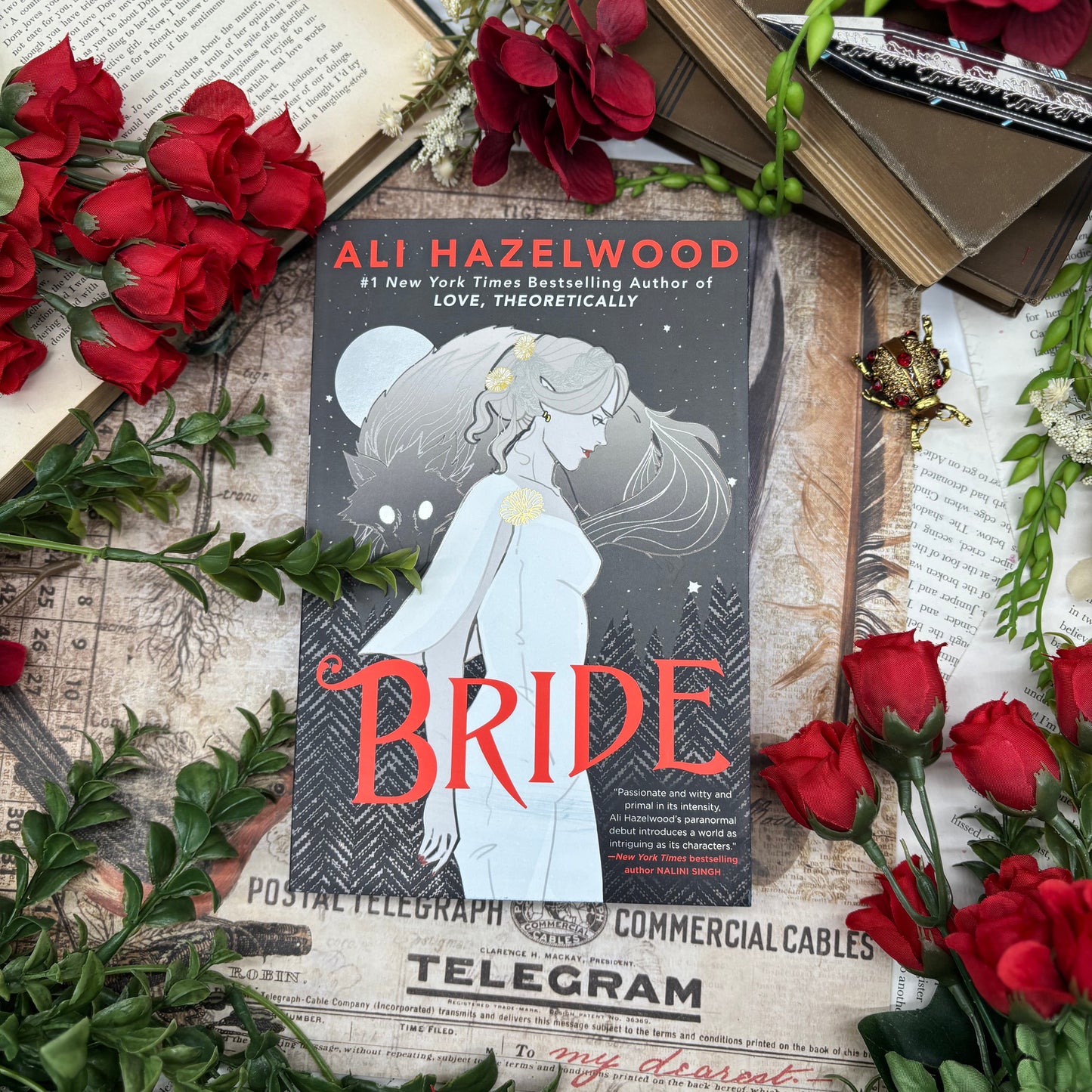 Bride special edition paperback with stenciled edges by Ali Hazelwood cover