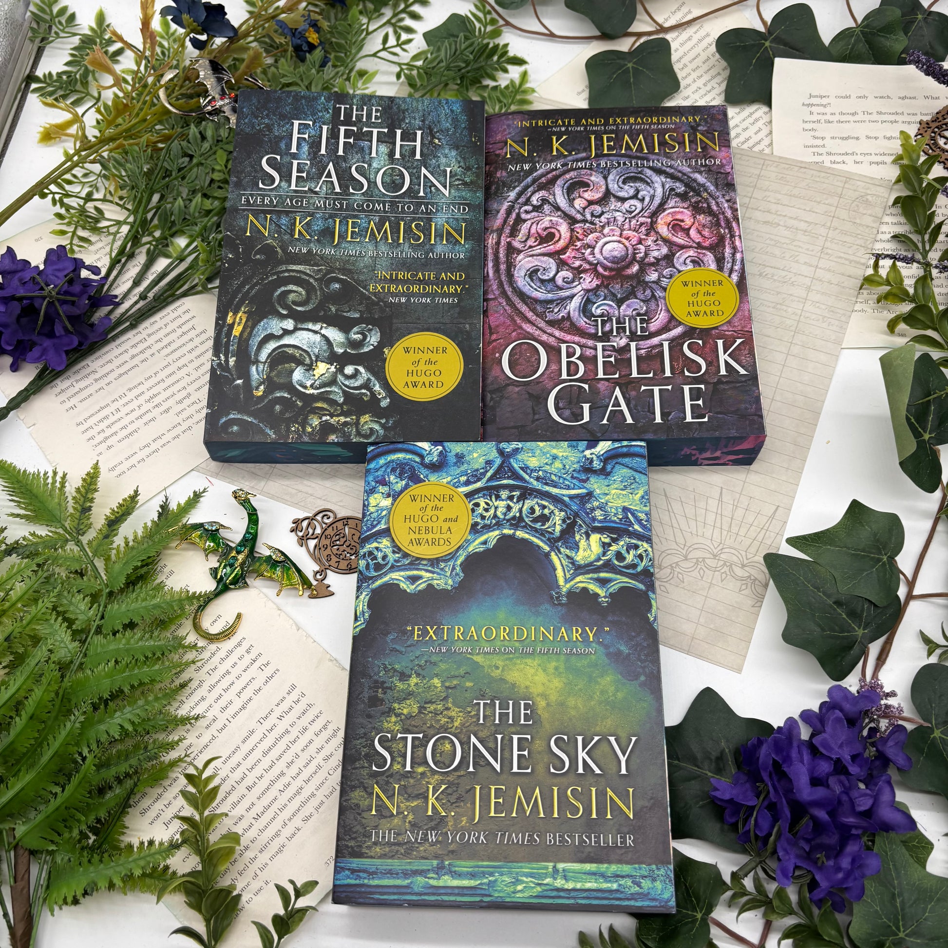 The Broken Earth Trilogy special edition paperback book set with custom designed edges