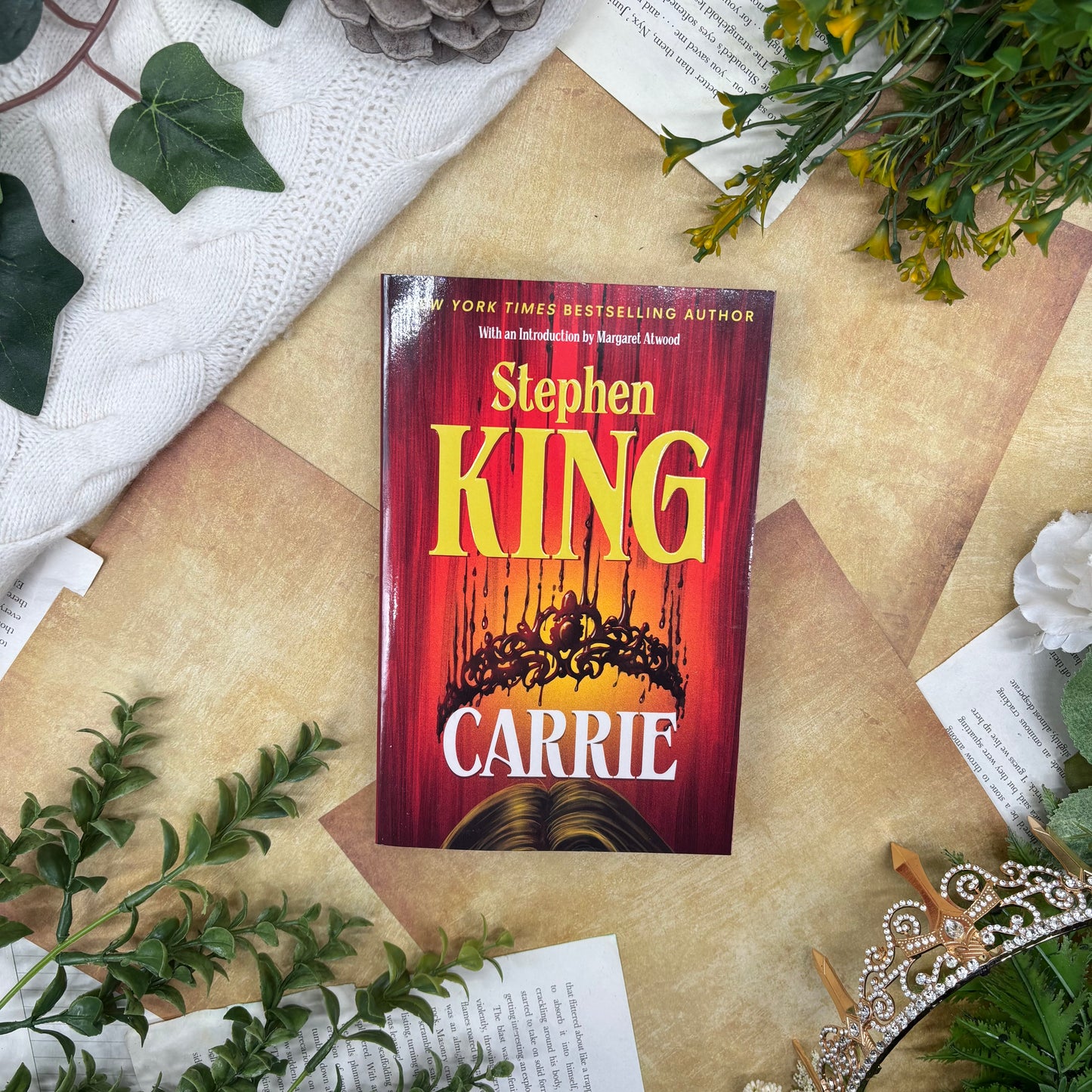 Carrie by Stephen King special edition paperback with custom designed edges front cover view