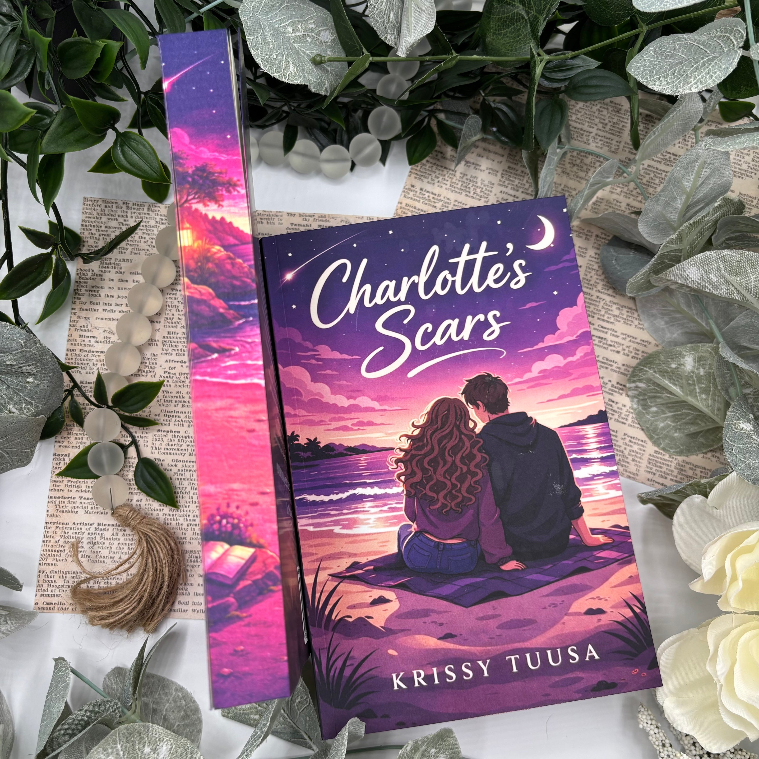 Charlotte’s Scars by Krissy Tuusa special edition paperback with custom sprayed edges front view