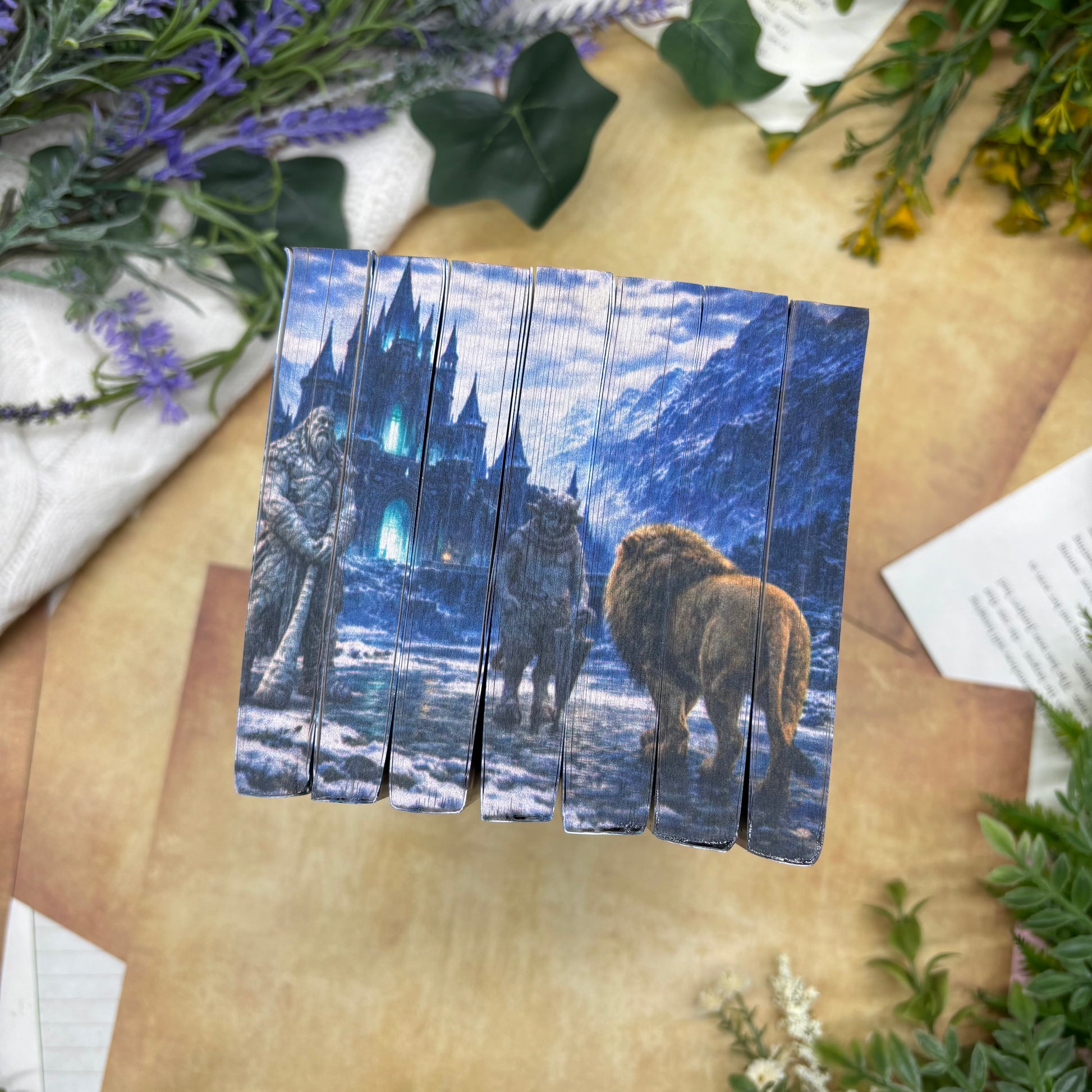 Chronicles of Narnia complete series by C. S. Lewis special edition paperback set with custom edges bottom