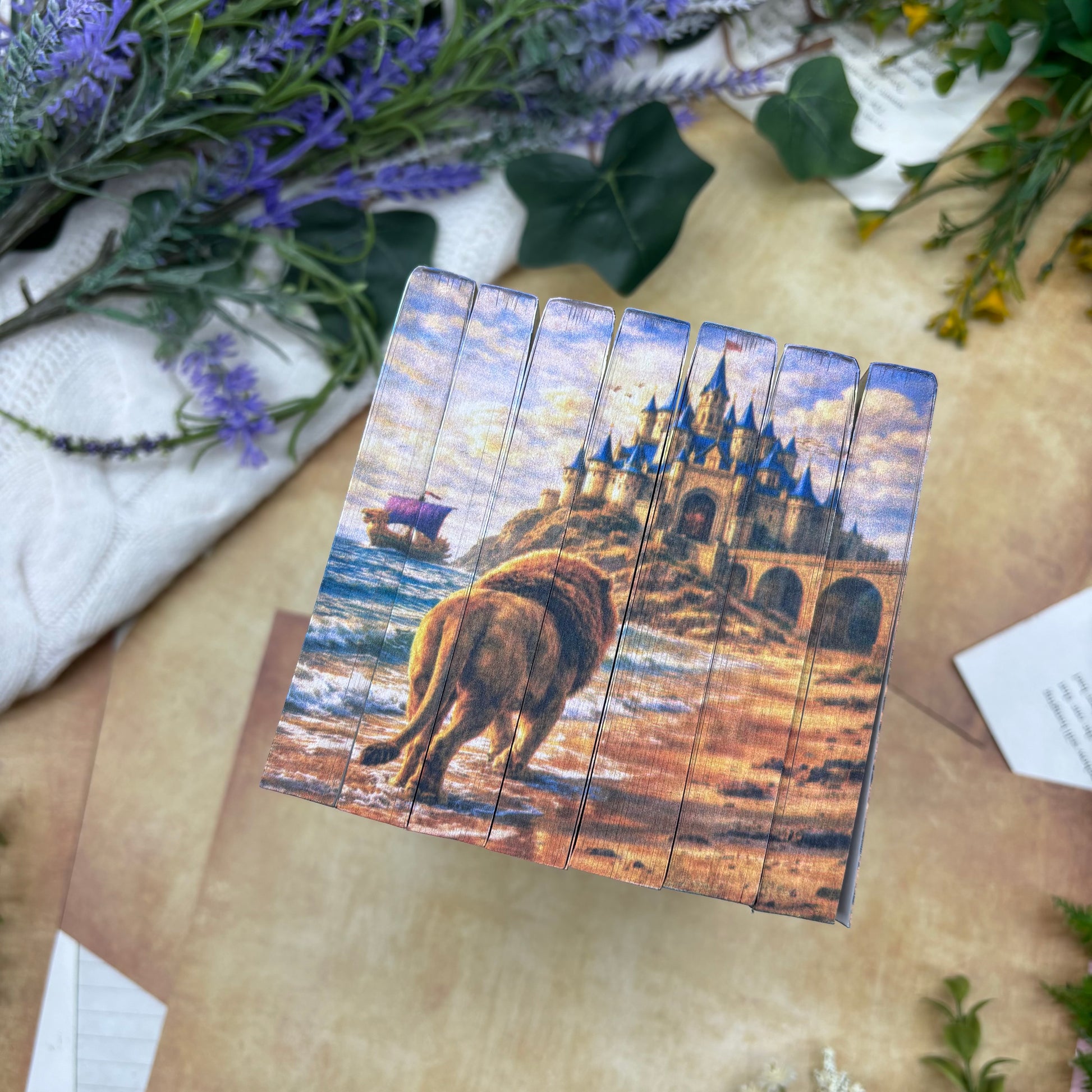 Chronicles of Narnia complete series by C. S. Lewis special edition paperback set with custom edges top