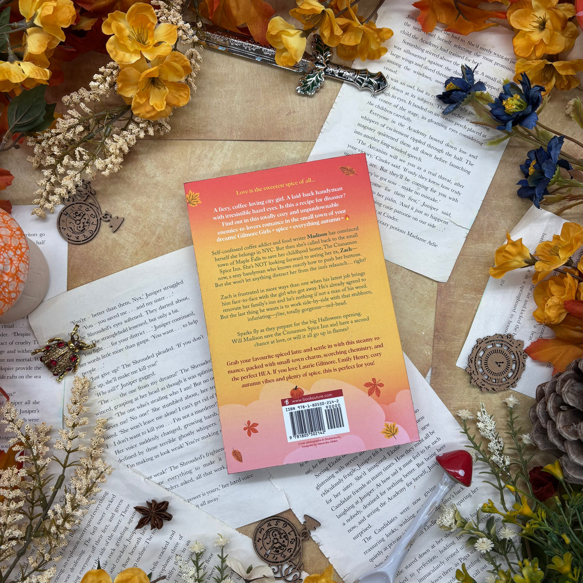 The Cinnamon Spice Inn by Harper Graham special edition paperback with custom designed edges back cover