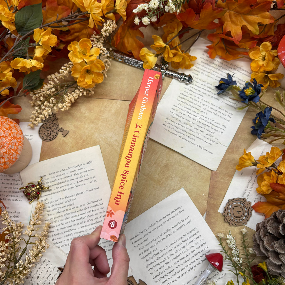 The Cinnamon Spice Inn by Harper Graham special edition paperback with custom designed edges spine
