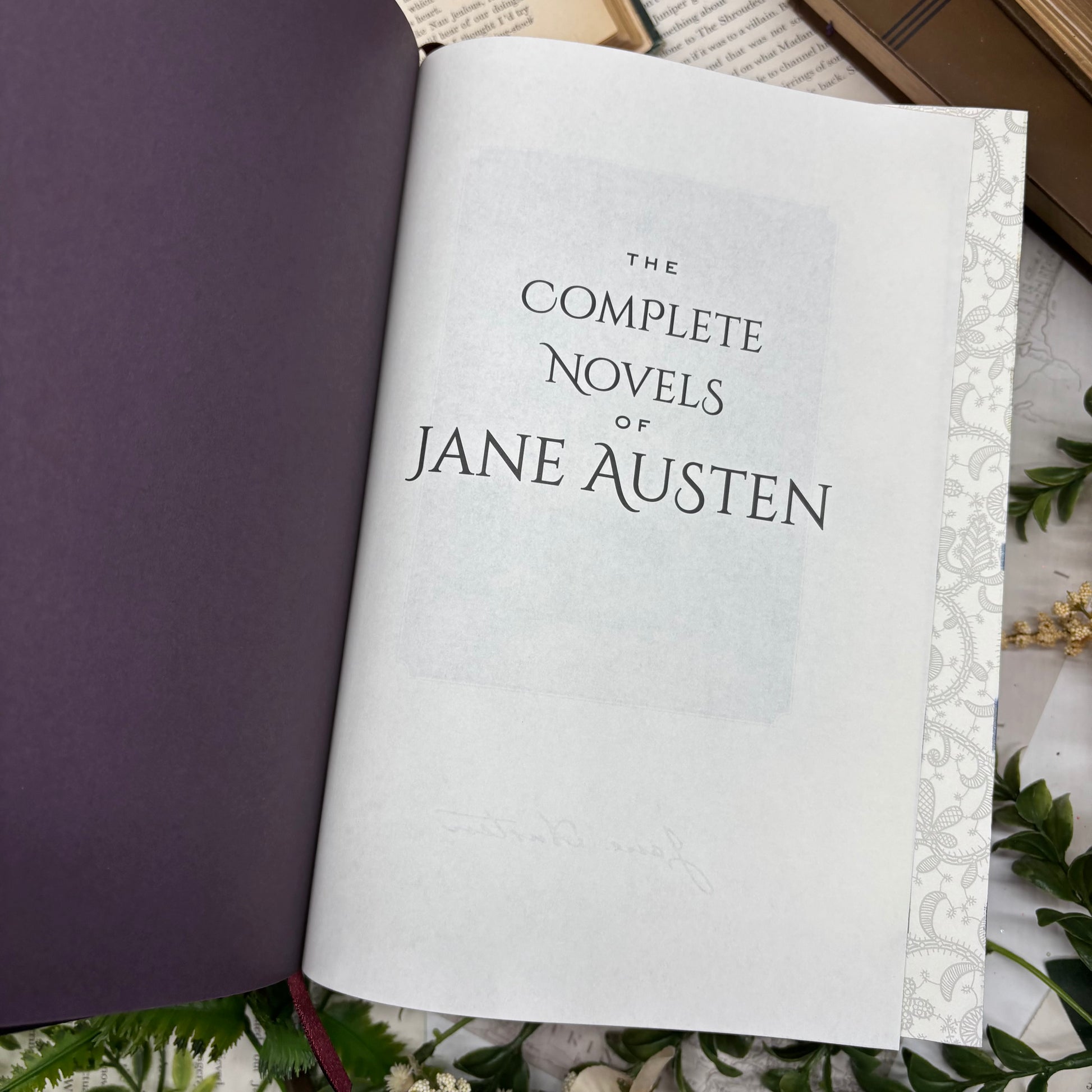 Complete Novels of Jane Austen special edition hardcover with custom designed edges inside page view