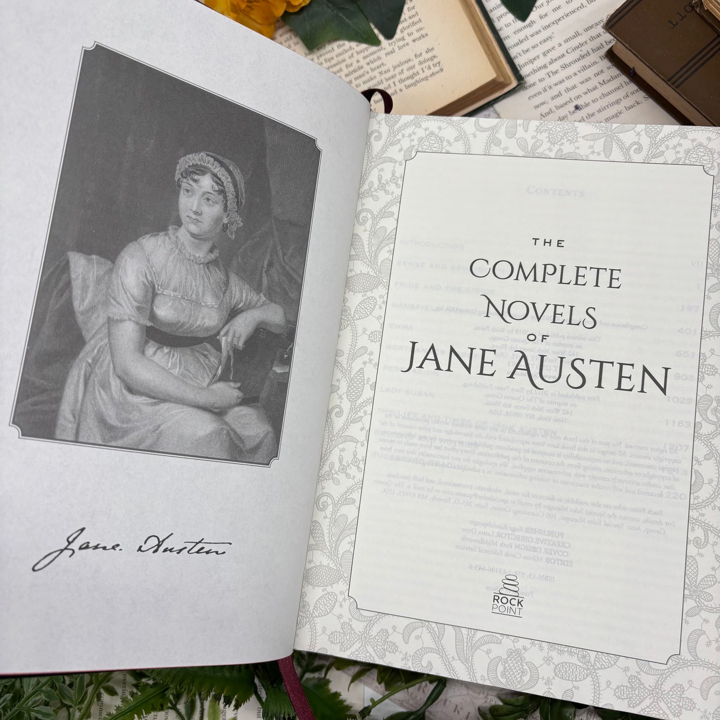 Complete Novels of Jane Austen special edition hardcover with custom designed edges inside page view