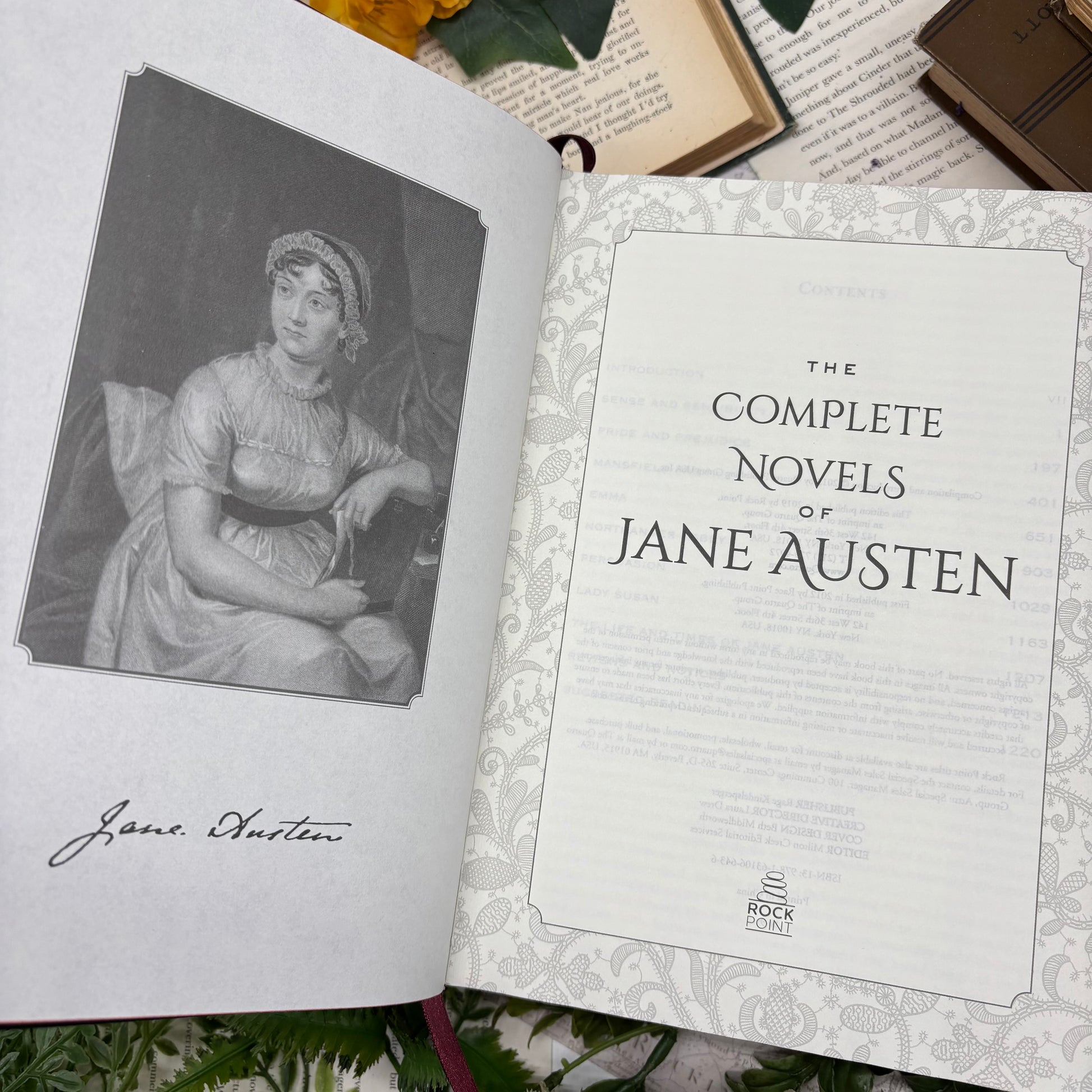 Complete Novels of Jane Austen special edition hardcover with custom designed edges inside page view