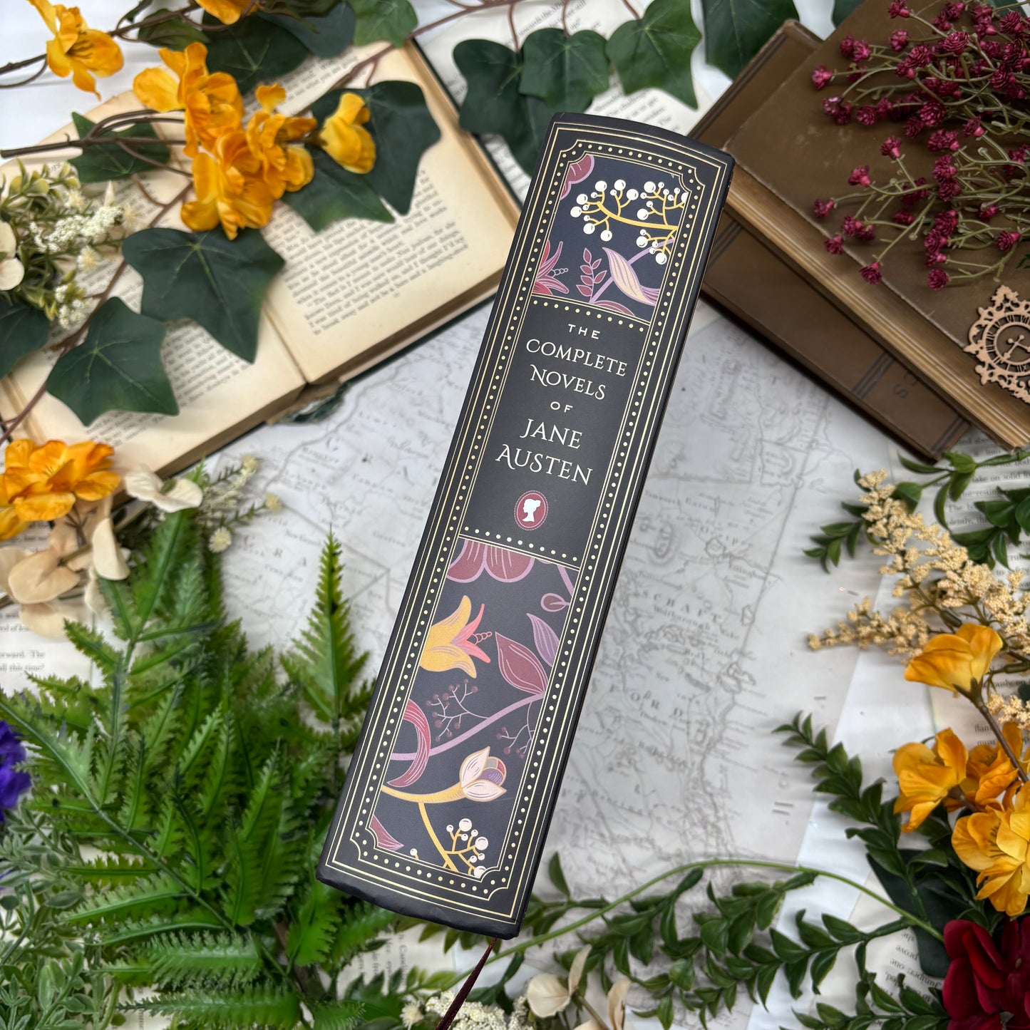 Complete Novels of Jane Austen special edition hardcover with custom designed edges spine view