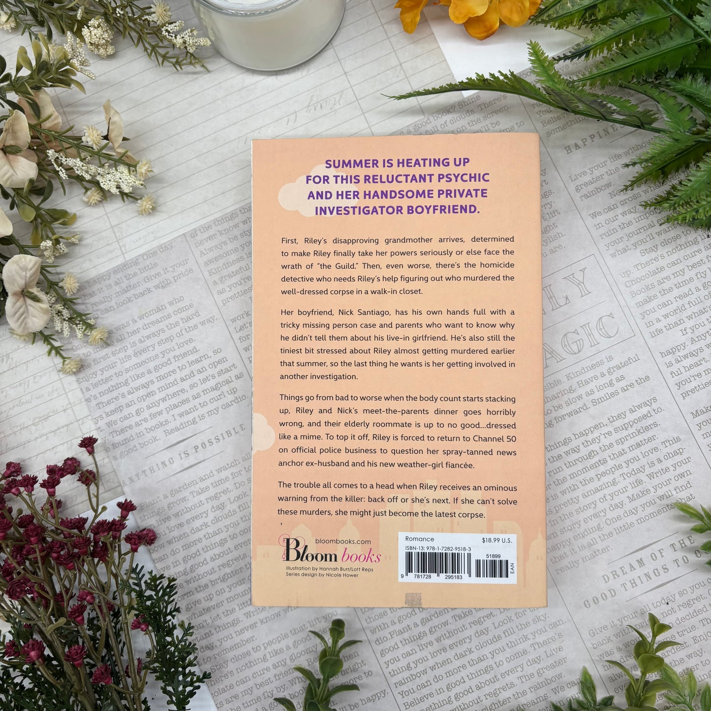 The Corpse in the Closet by Lucy Score special edition paperback with custom designed edges back cover view