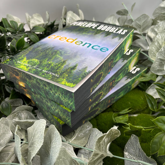 Credence by Penelope Douglas special edition paperback with custom designed edges front view
