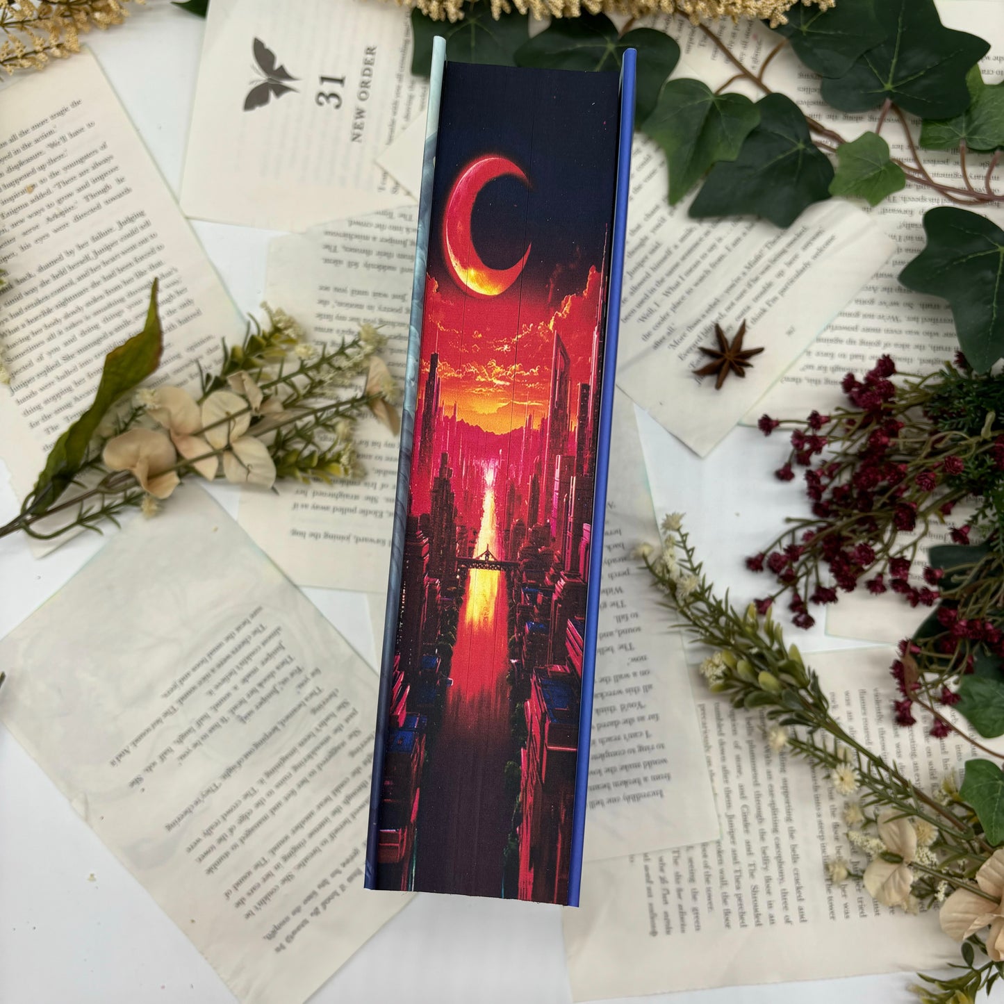 Sarah J. Maas Crescent City books with custom edge designs