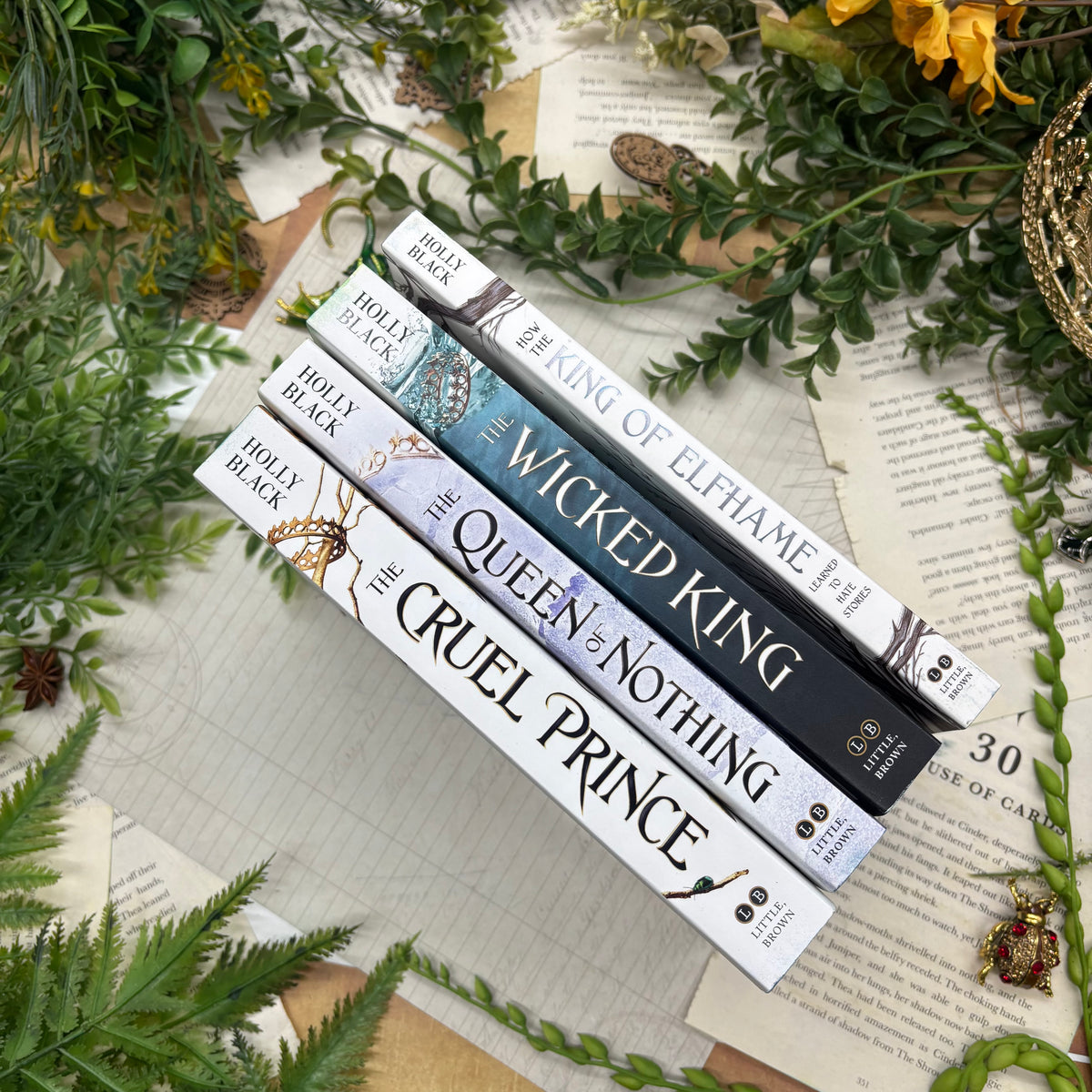 The Cruel Prince Trilogy by Holly Black special edition paperback set with custom designed edges spines