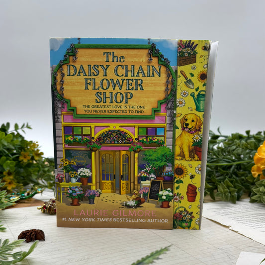 The Daisy Chain Flower Shop by Laurie Gilmore special edition paperback with custom designed edges front view