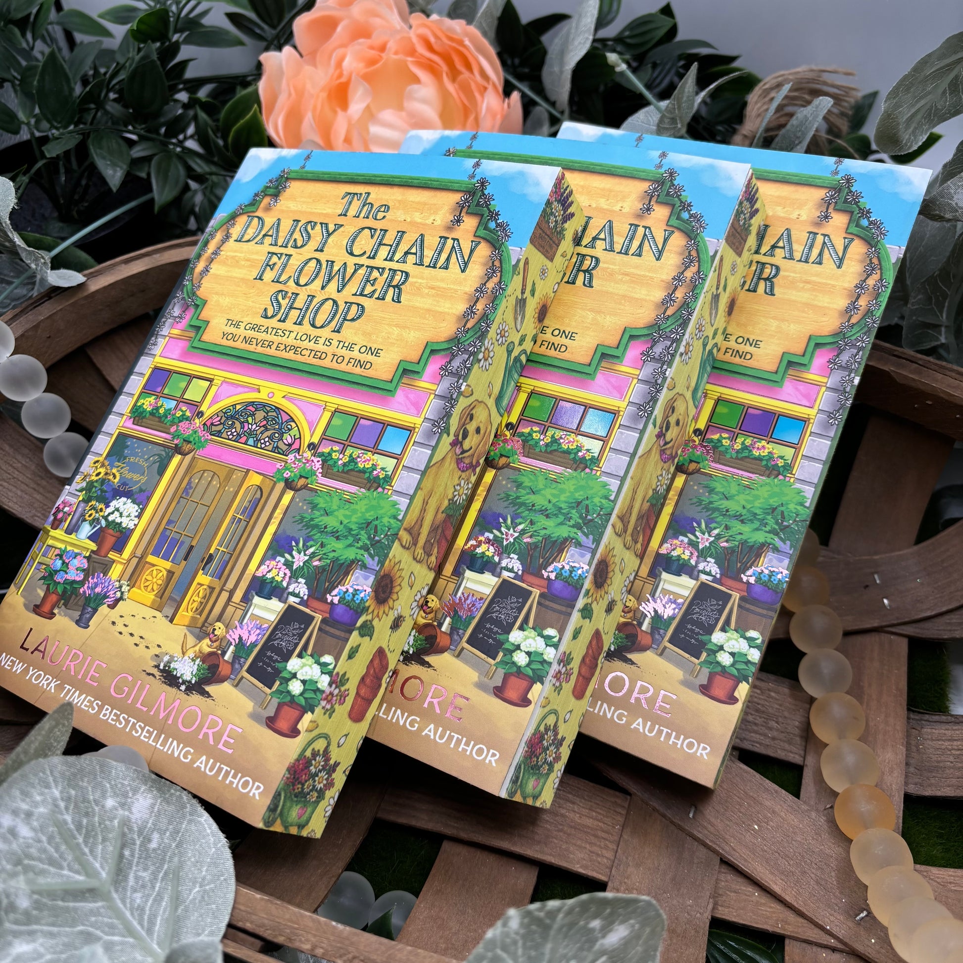 The Daisy Chain Flower Shop by Laurie Gilmore special edition paperback with custom designed edges front view