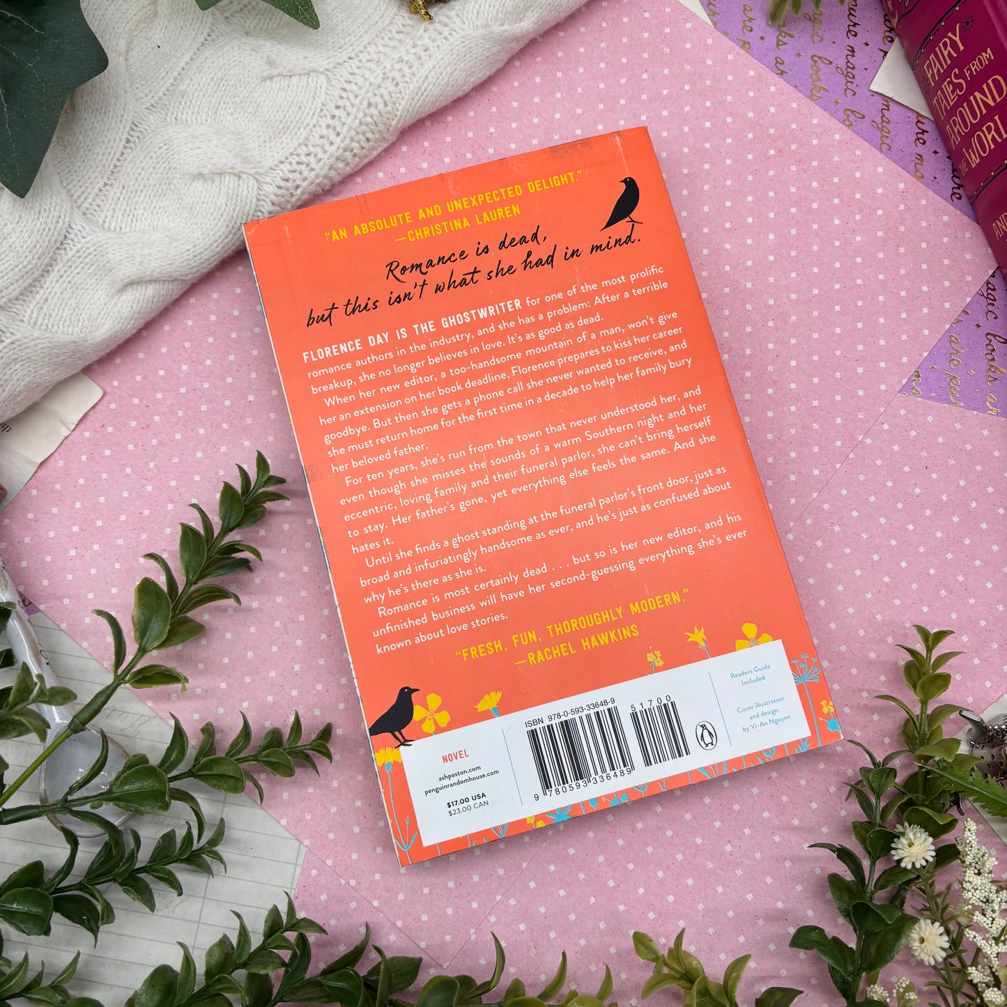 The Dead Romantics by Ashley Poston special edition paperback with custom designed edges back cover view