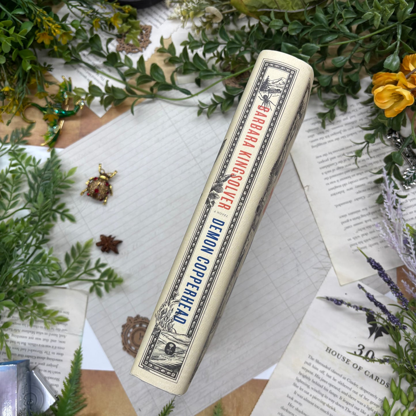 Demon Copperhead by Barbara Kingsolver special edition hardcover with custom designed edges spine view