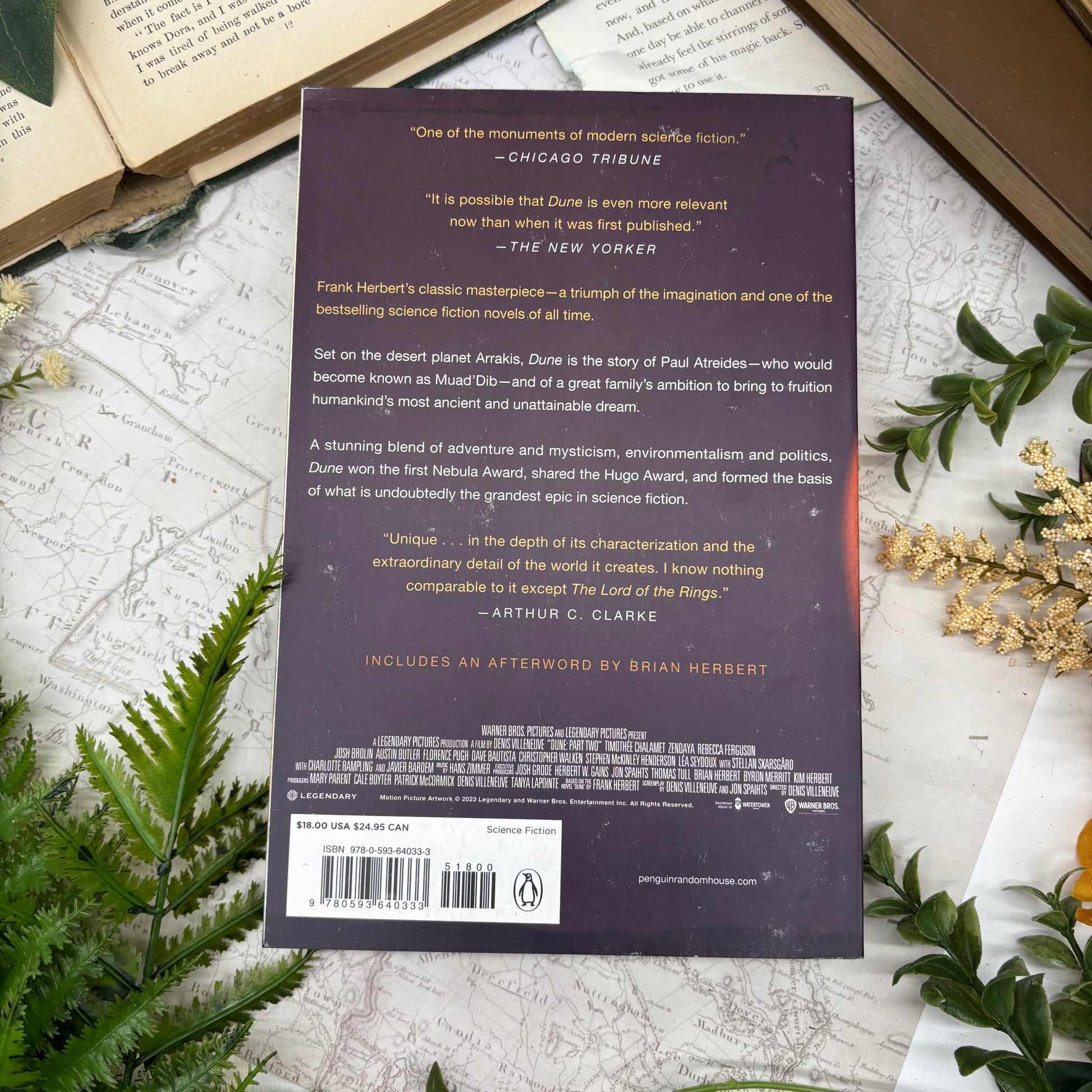 Dune special edition paperback with stenciled edges by Frank Herbert back