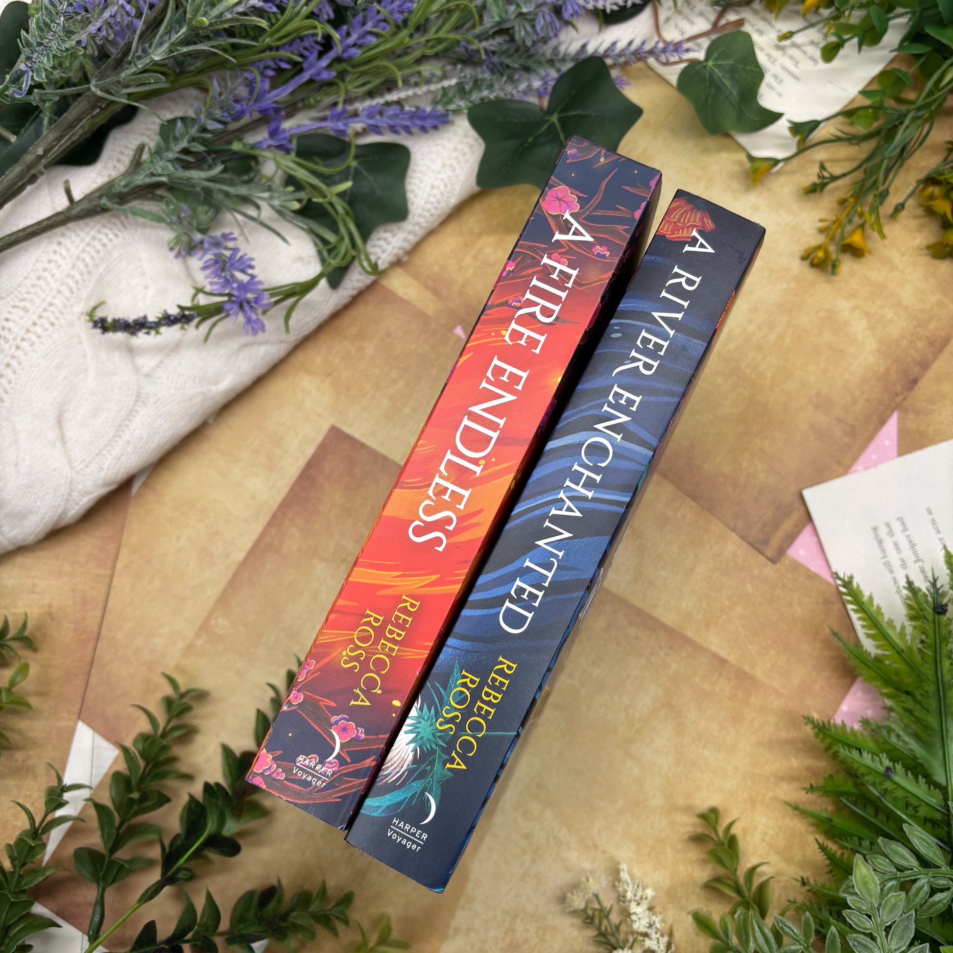 Elements of Cadence duology by Rebecca Ross special edition paperback set with custom edges spines