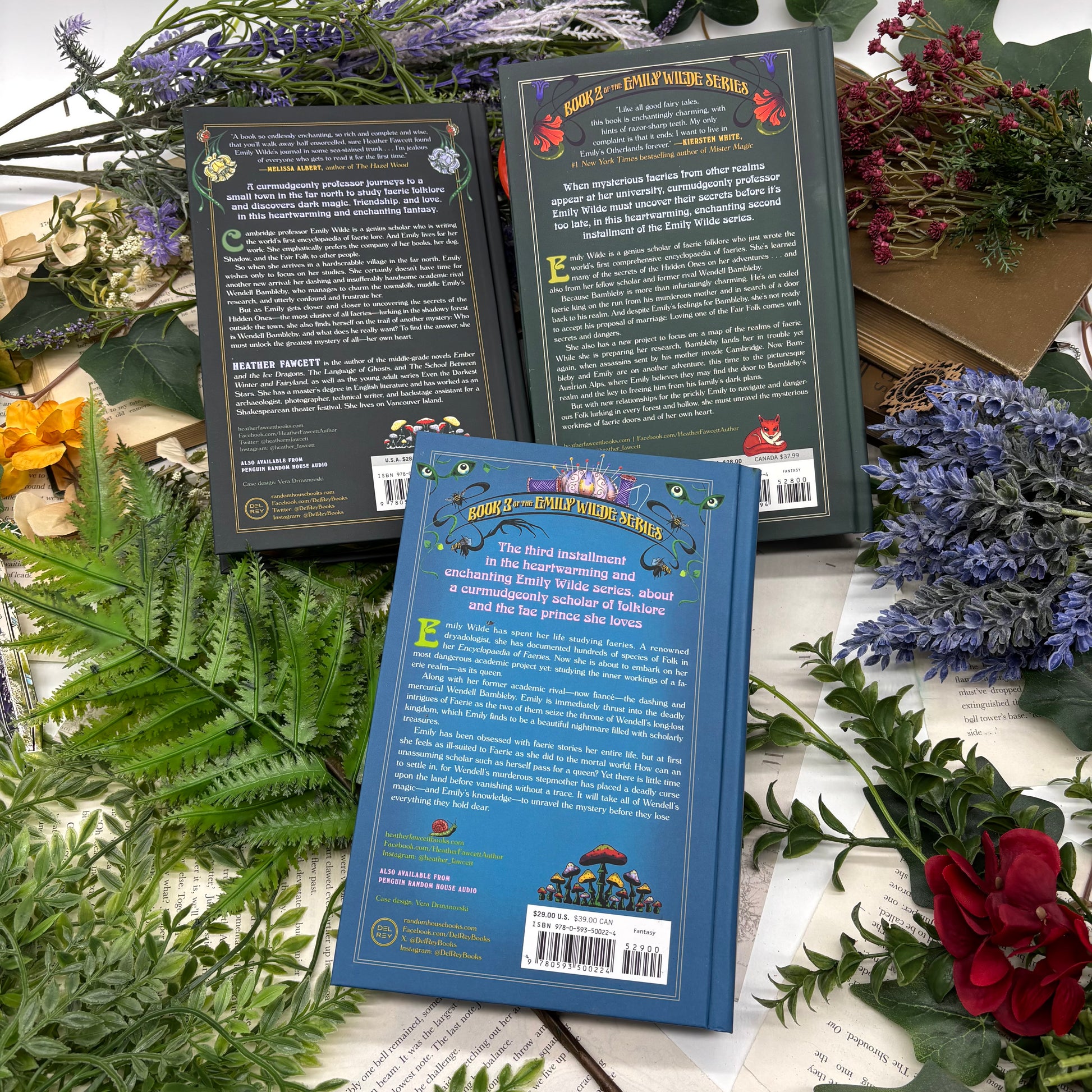 Emily Wilde special edition hardcover book set by Heather Fawcett with custom printed edges