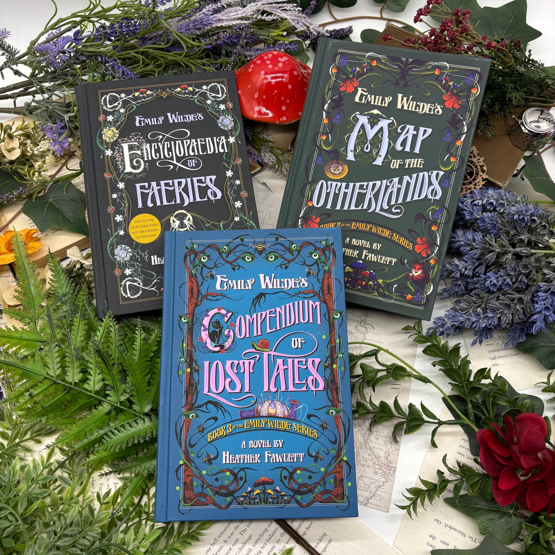 Emily Wilde special edition hardcover book set by Heather Fawcett with custom printed edges